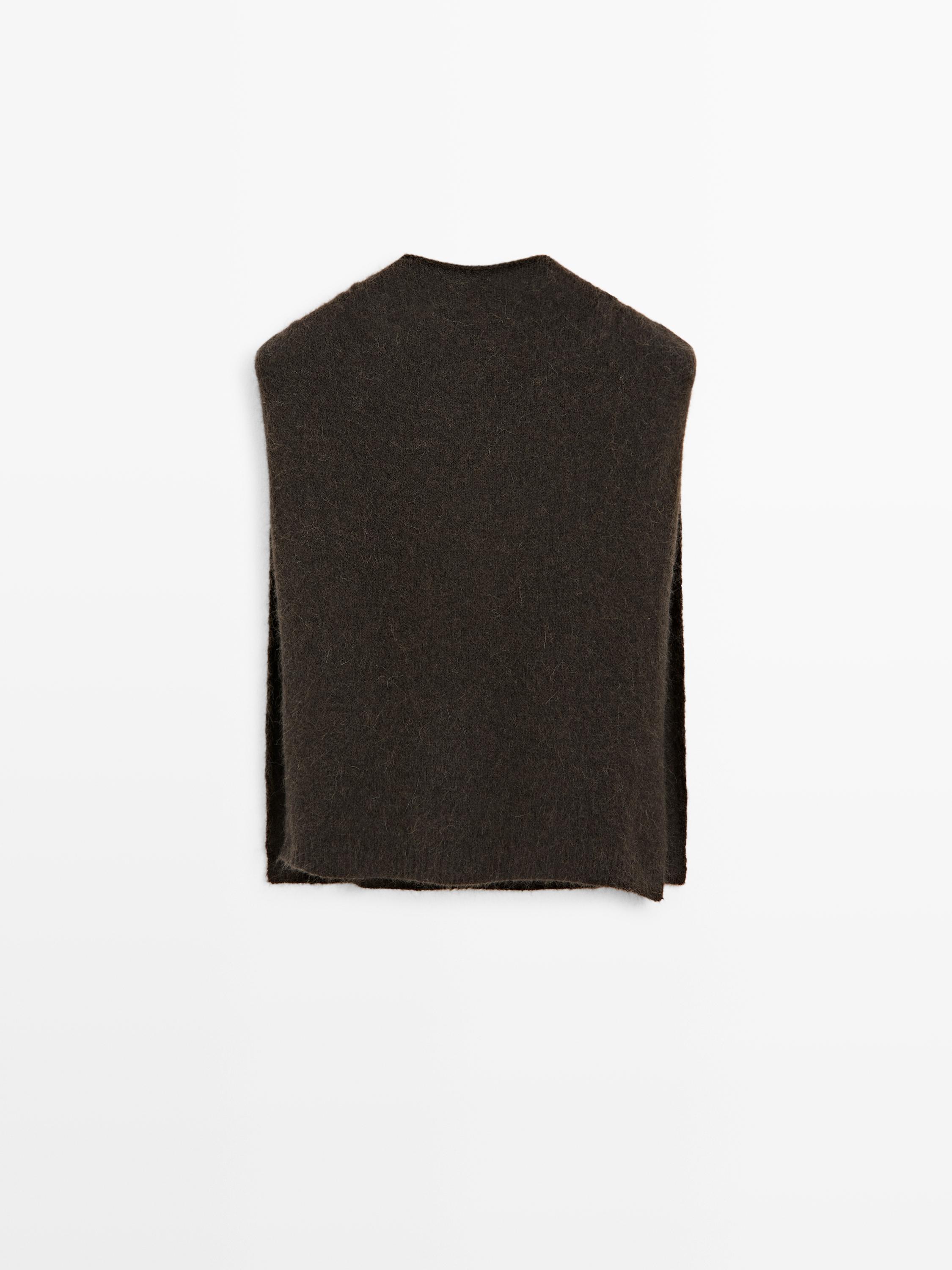 Hooded alpaca blend bib