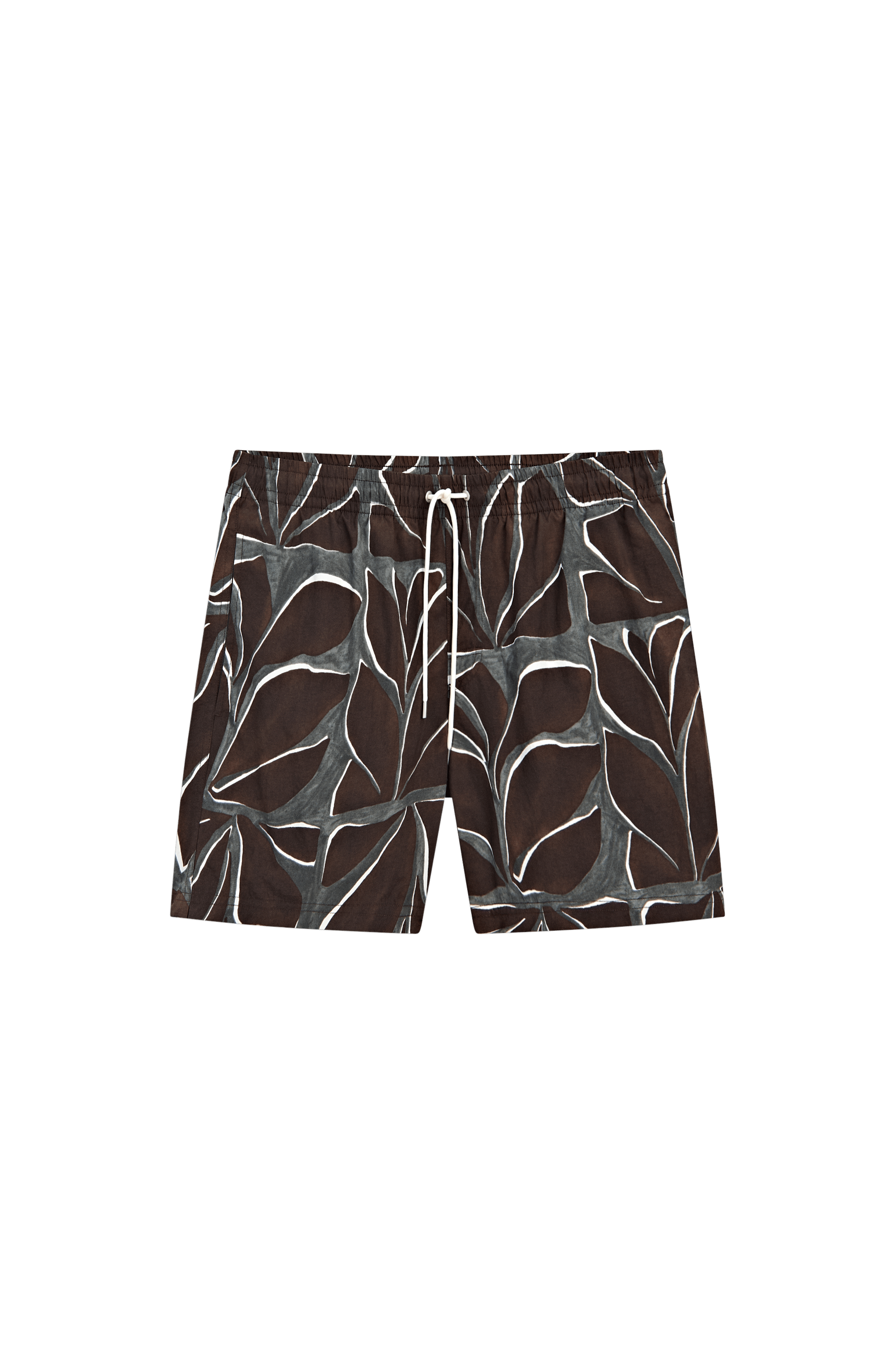 Tropical print swimming trunks