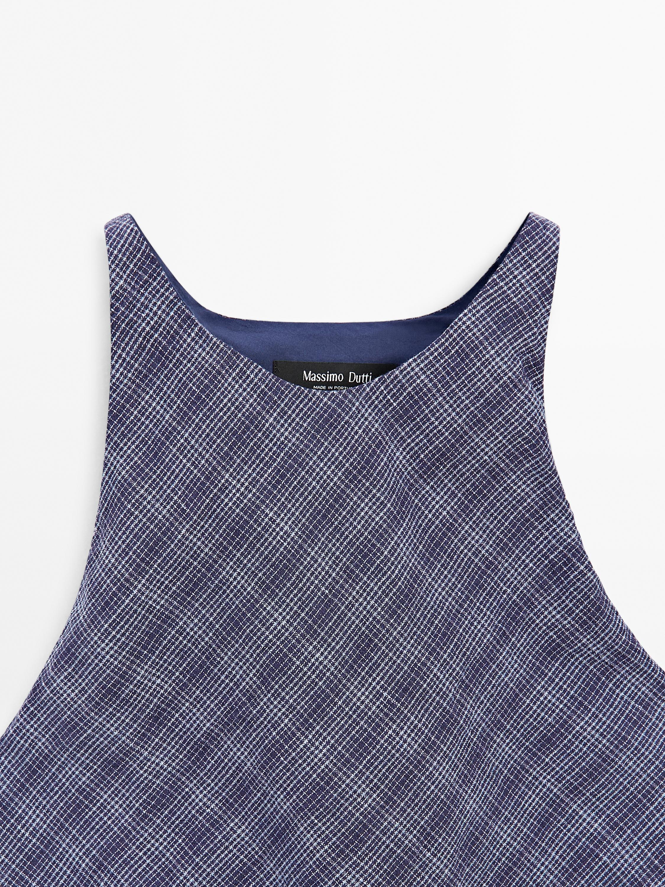 Long checked dress with back detail
