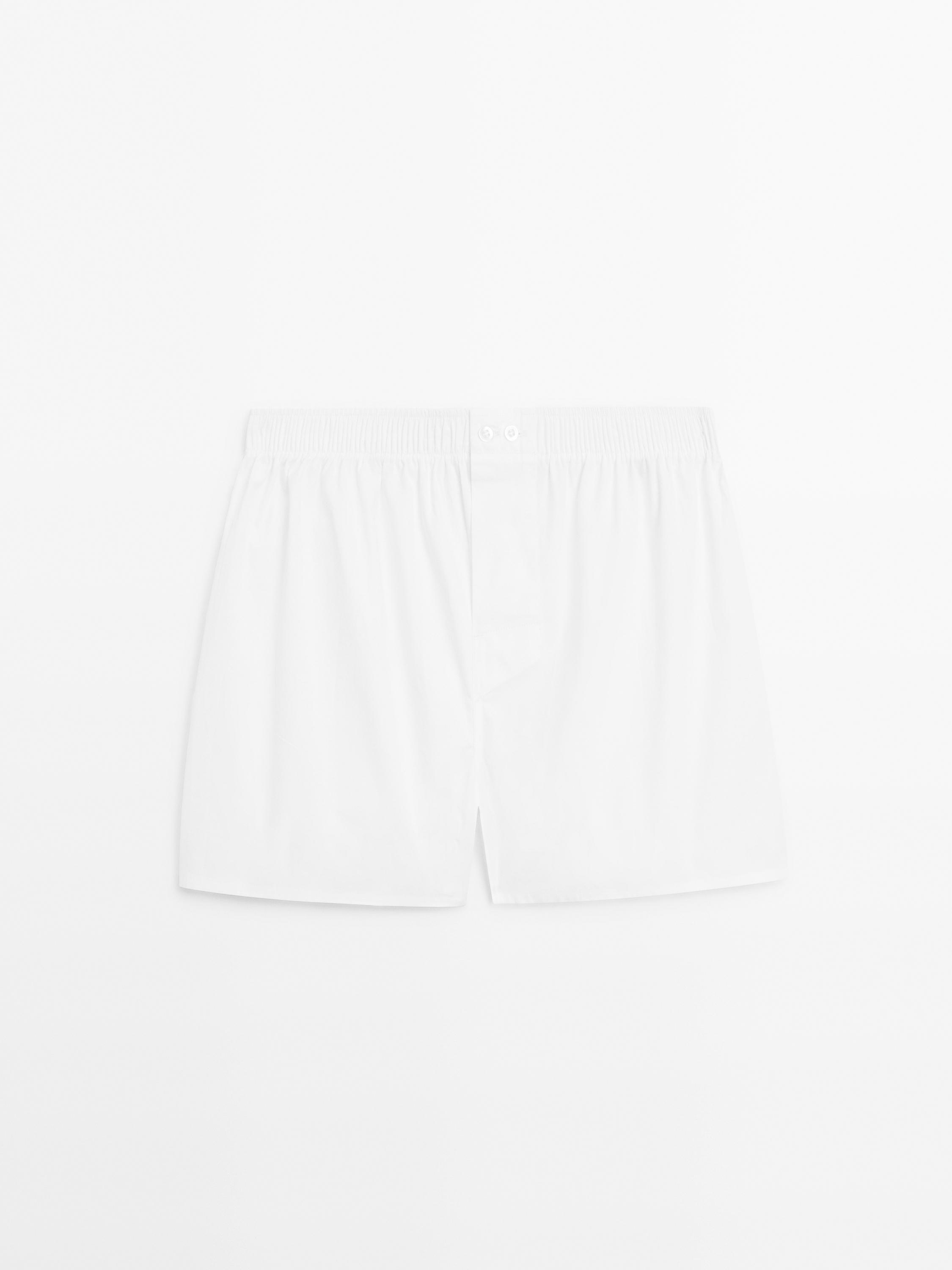 Plain 100% cotton boxers — WHITE
