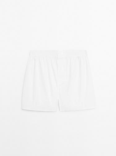 Plain 100% cotton boxers — WHITE 1