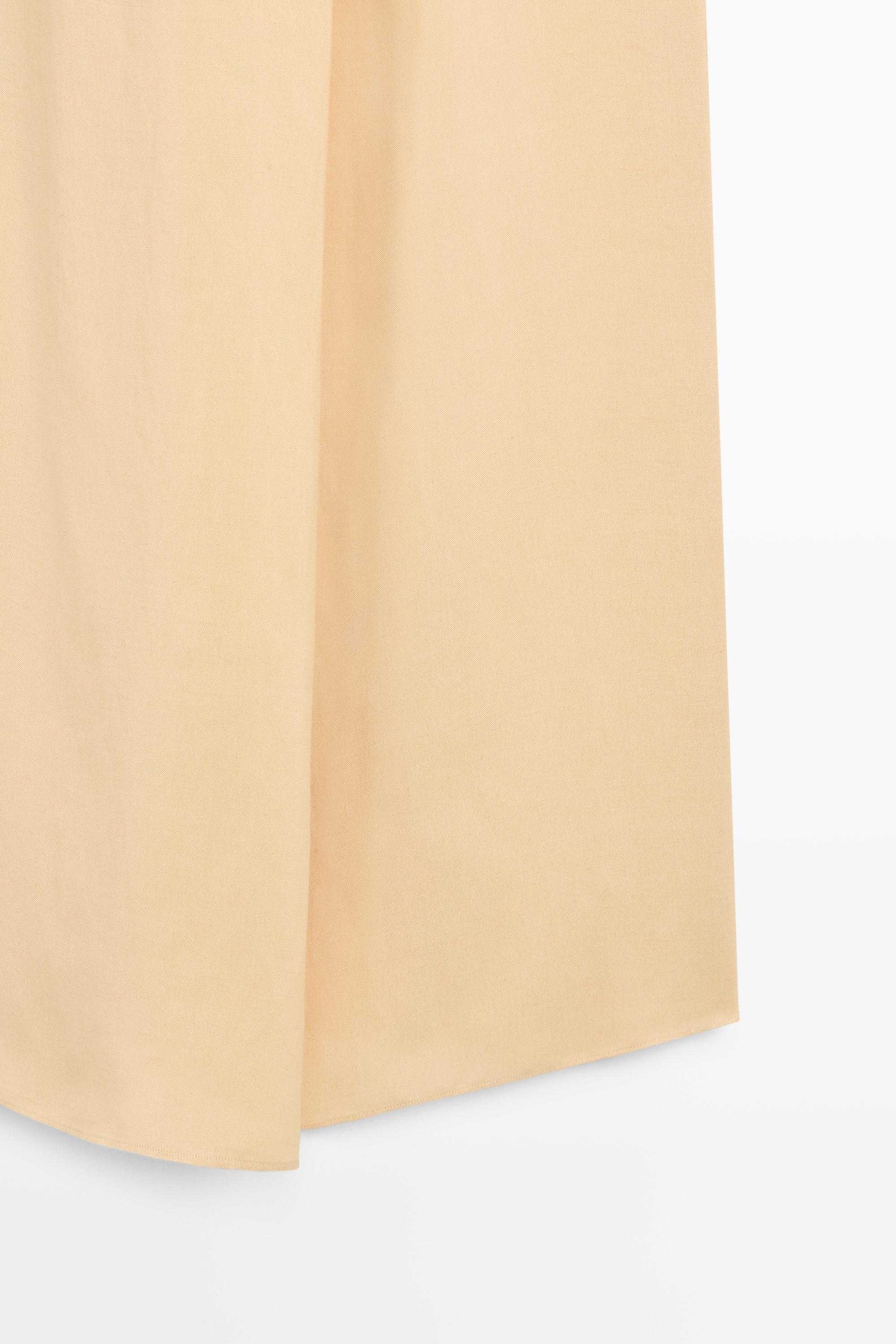 Midi dress with button detail — PALE YELLOW