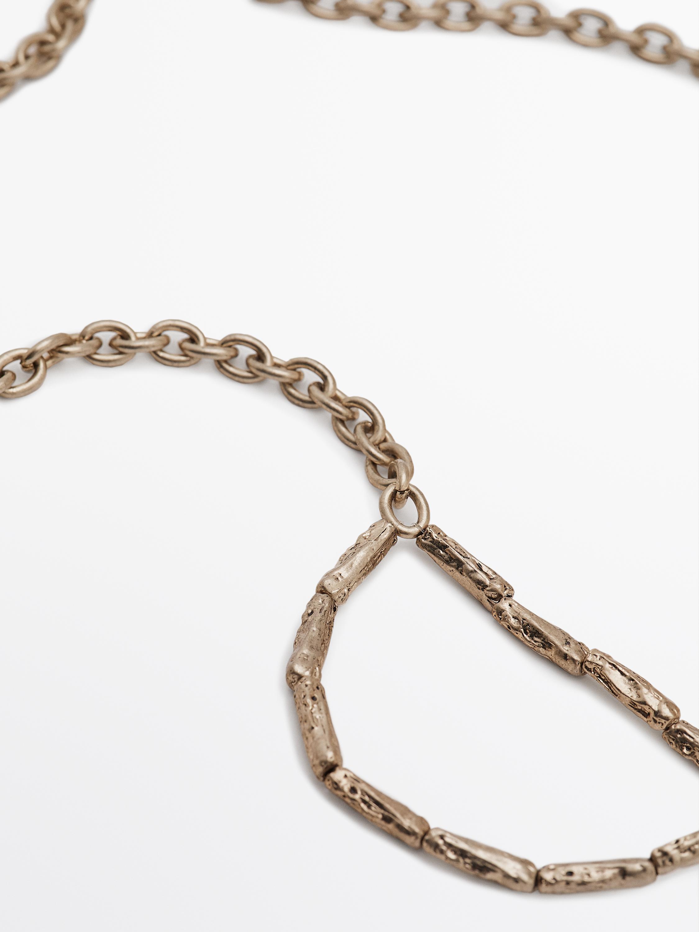 Stone chain belt