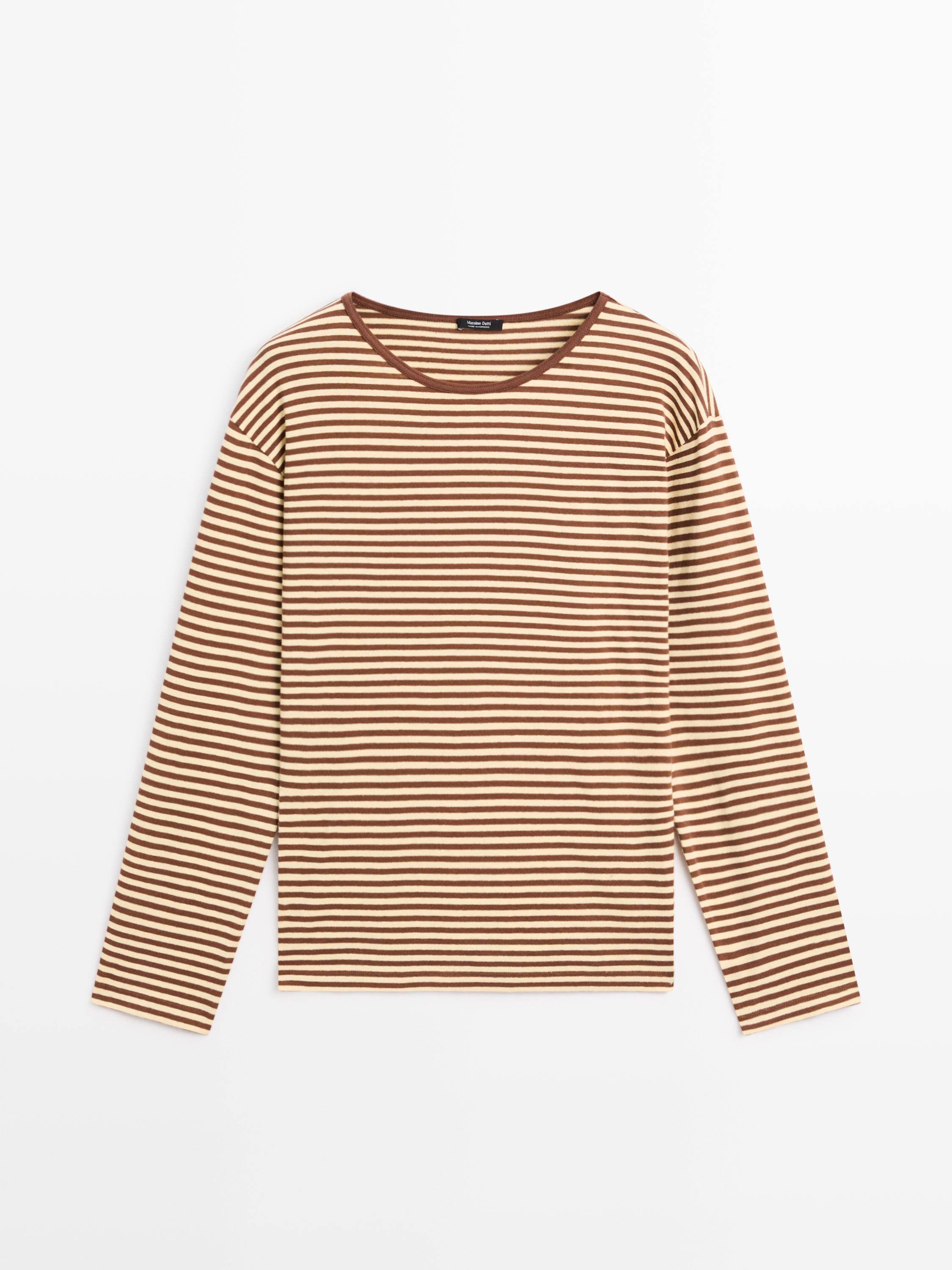Striped long sleeve cotton T-shirt