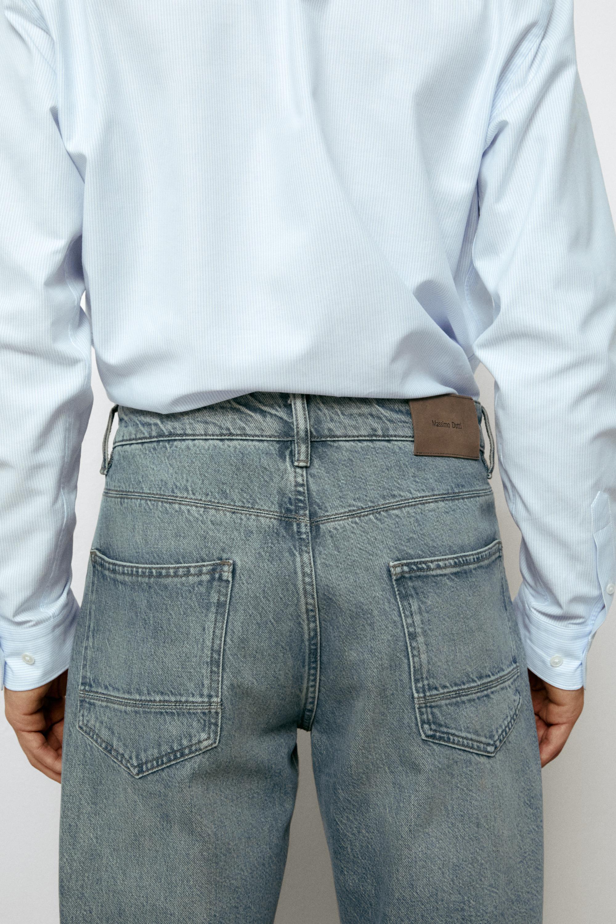 Stonewashed tapered-fit jeans — BLUE