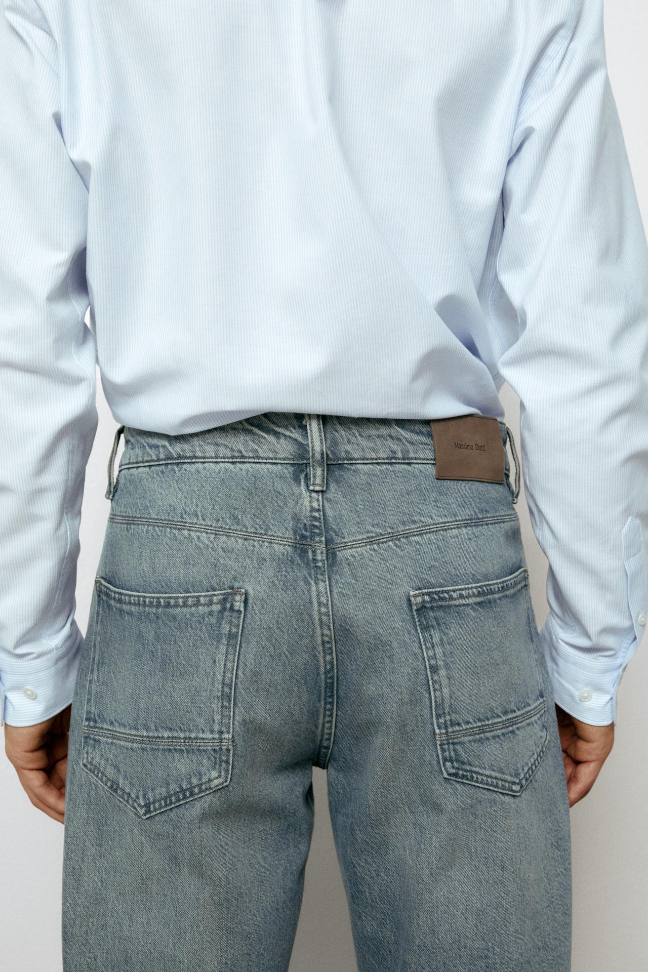 Stonewashed tapered-fit jeans — BLUE