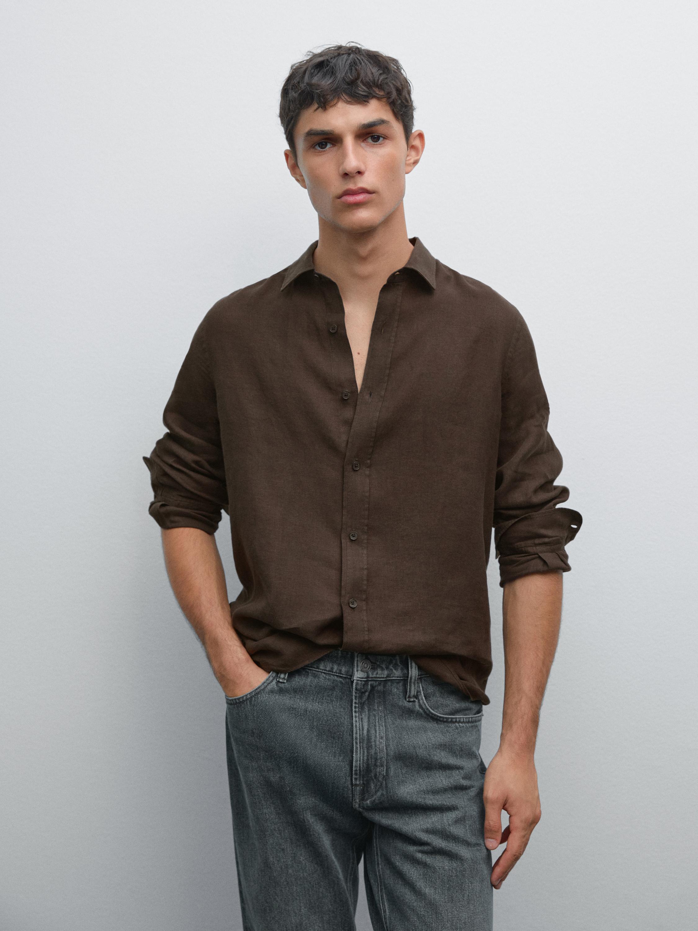 Вталена риза от 100% лен