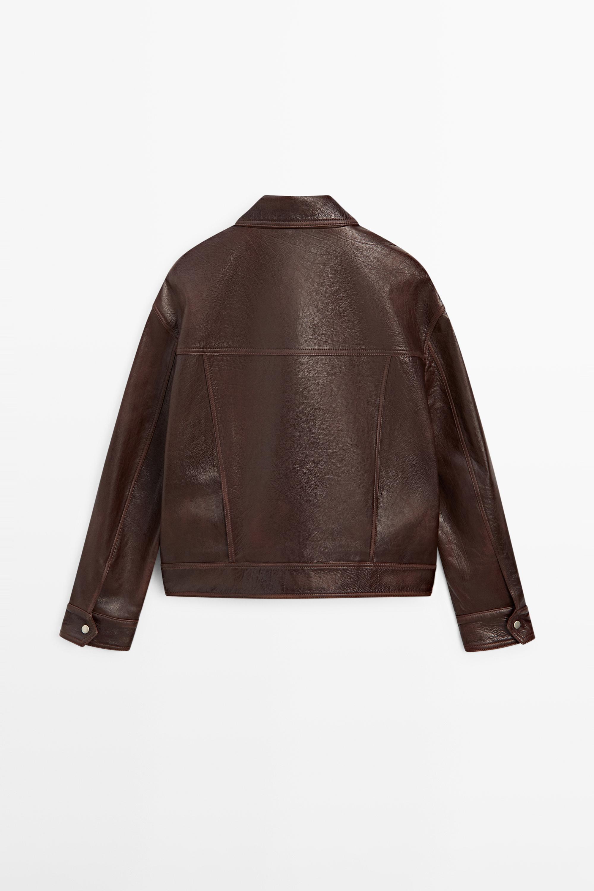 Pleated-detail Nappa leather jacket - thumbnail 6