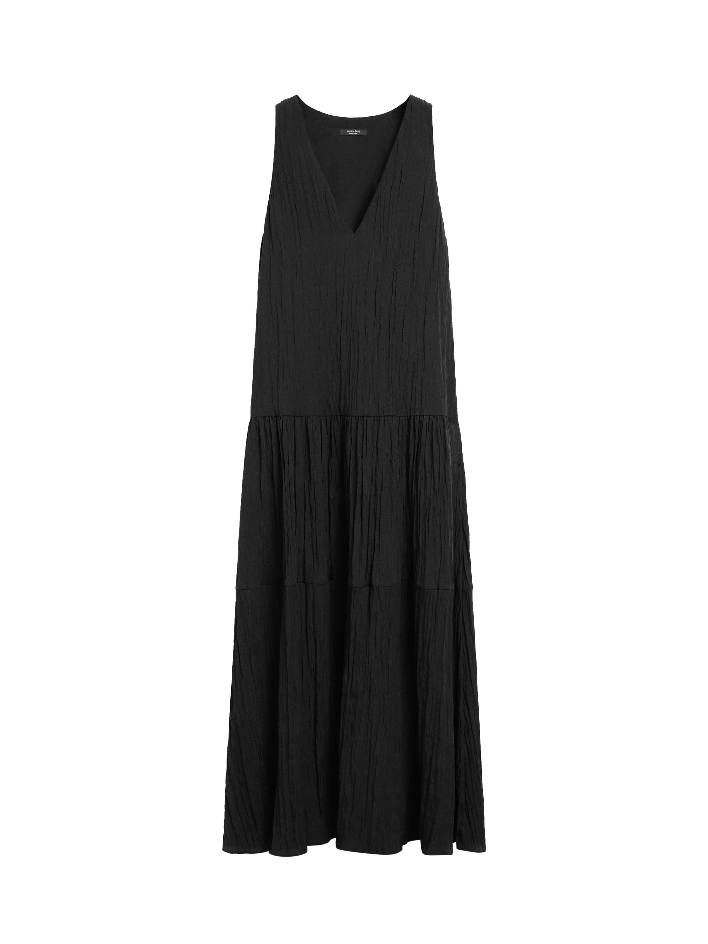 Dökümlü ve pilili midi elbise