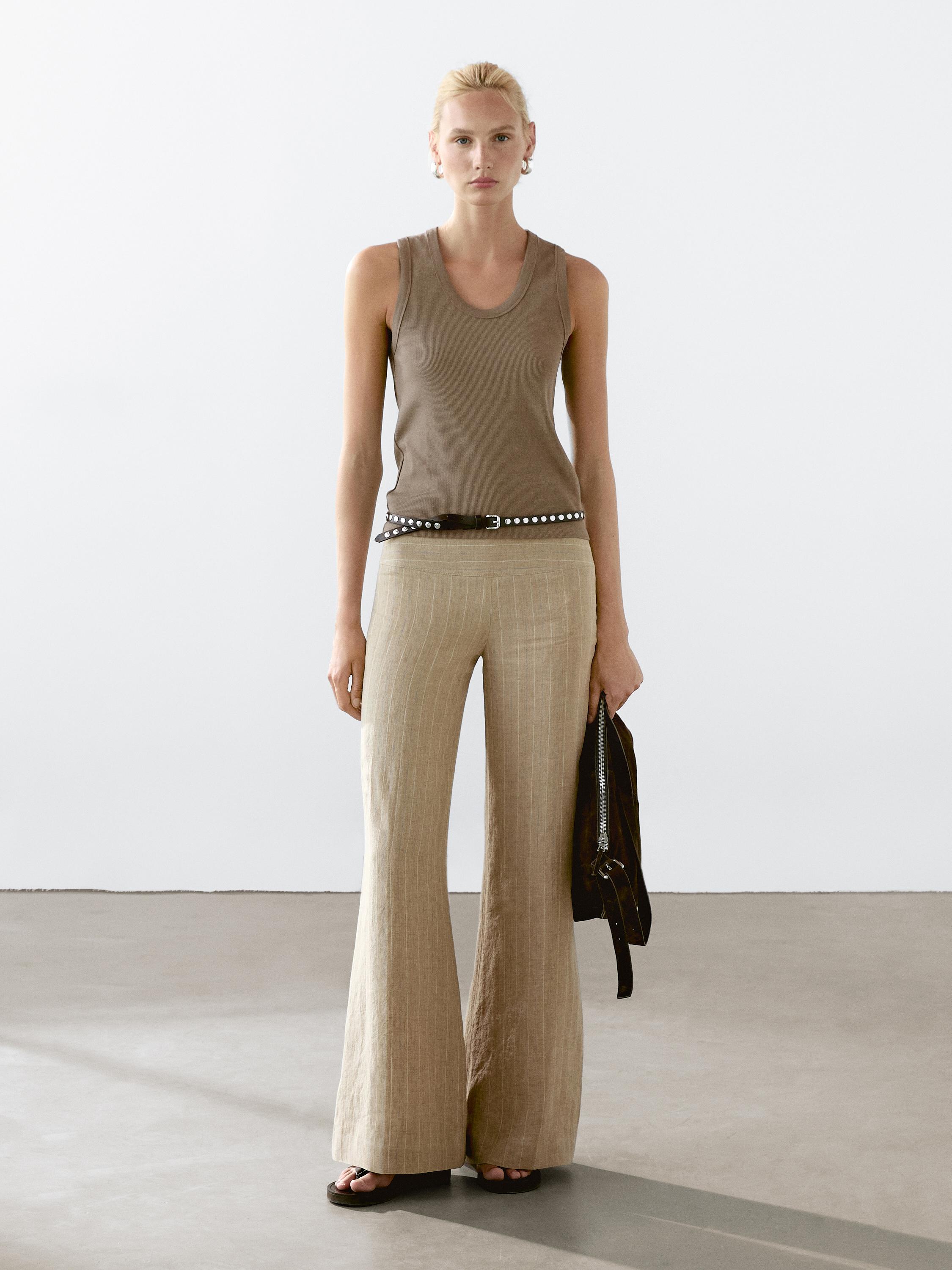 Heavy weight ribbed round neck top