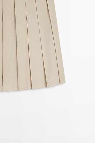 Pleated midi skirt with contrasting sash — SAND 7