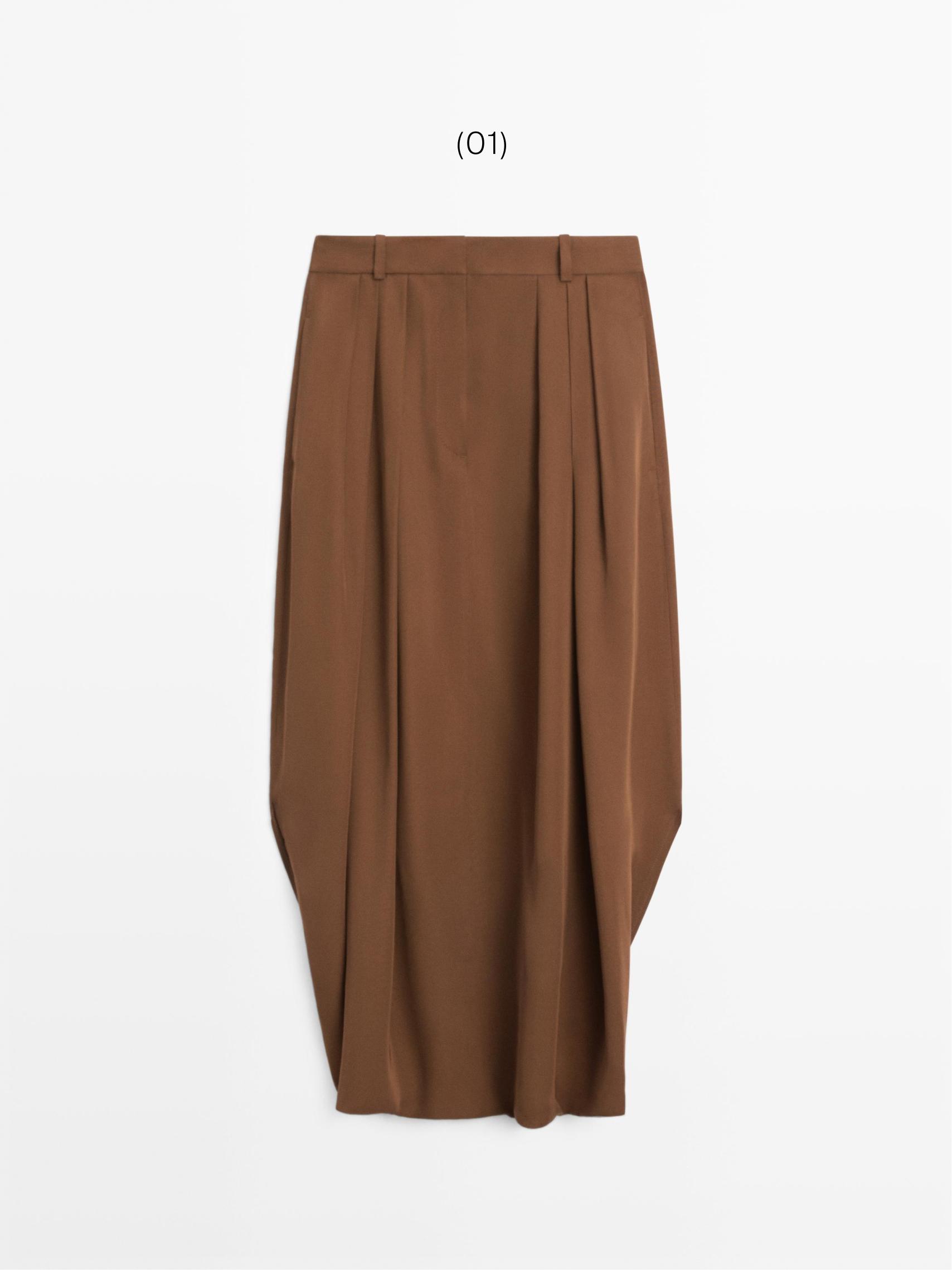 Flowing pleated skort — Washed