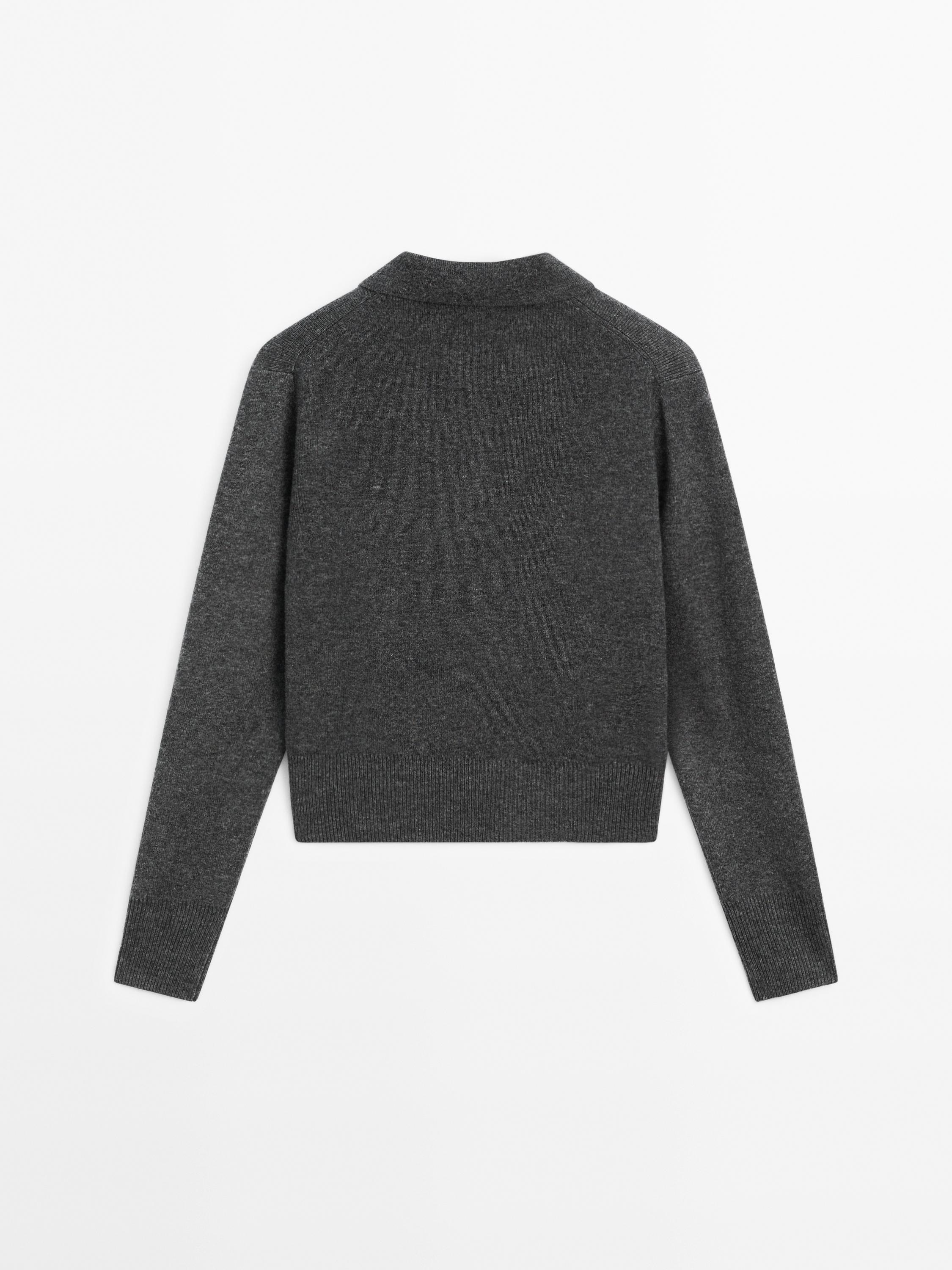 Jersey cuello polo mezcla lana