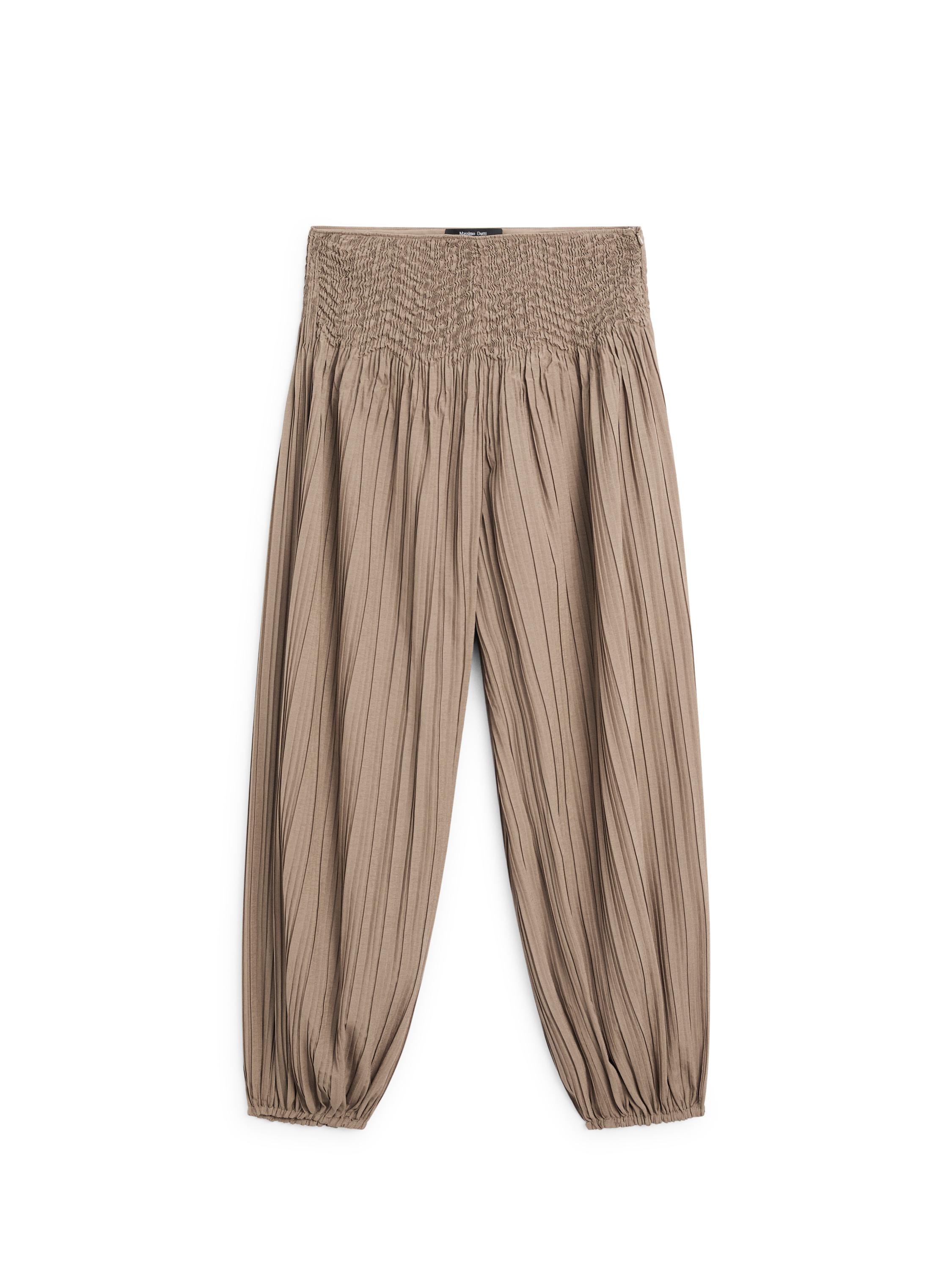 Pleated sarouel trousers — OLIVE