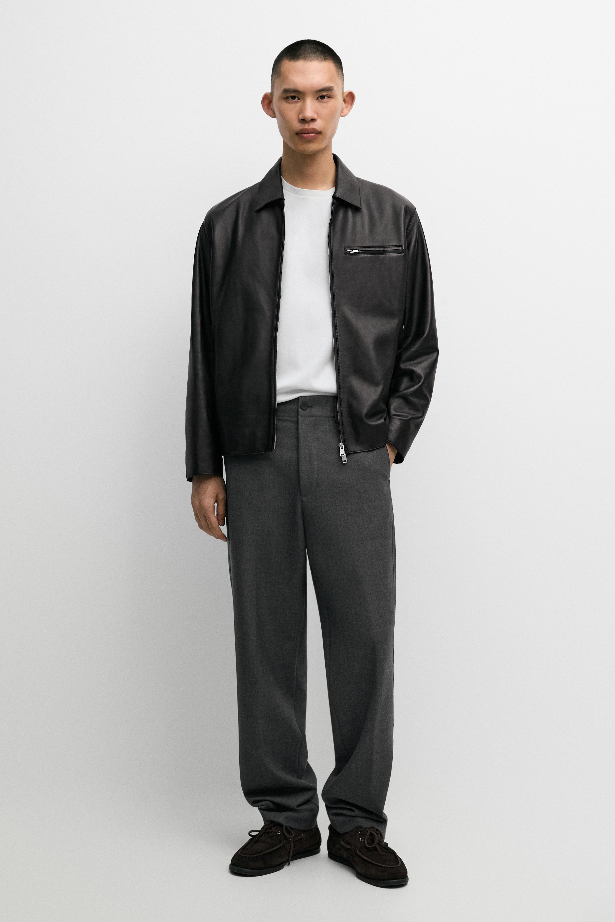 Men's Leather Jackets - Massimo Dutti - CA