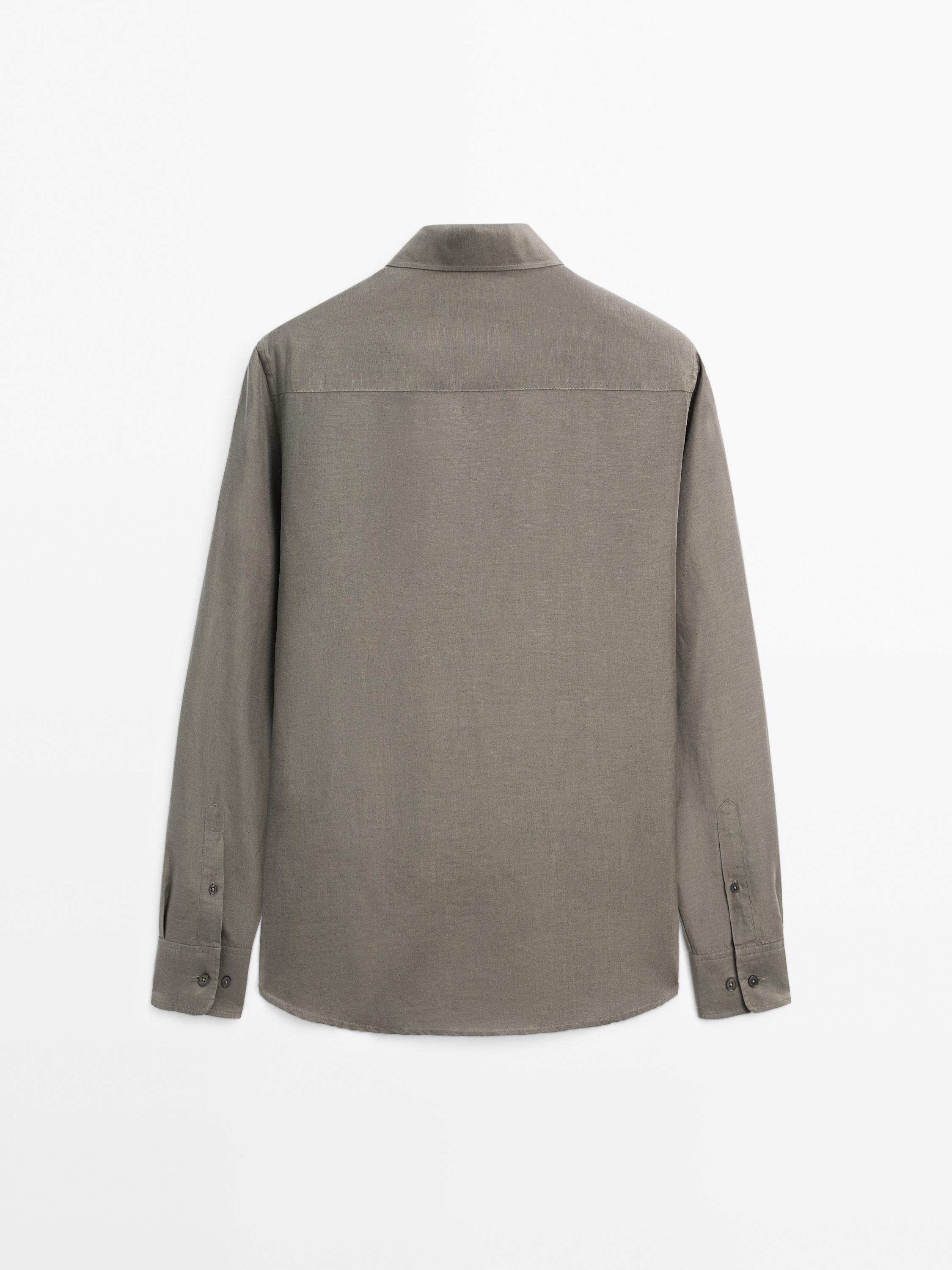 Lightweight slim fit linen blend shirt