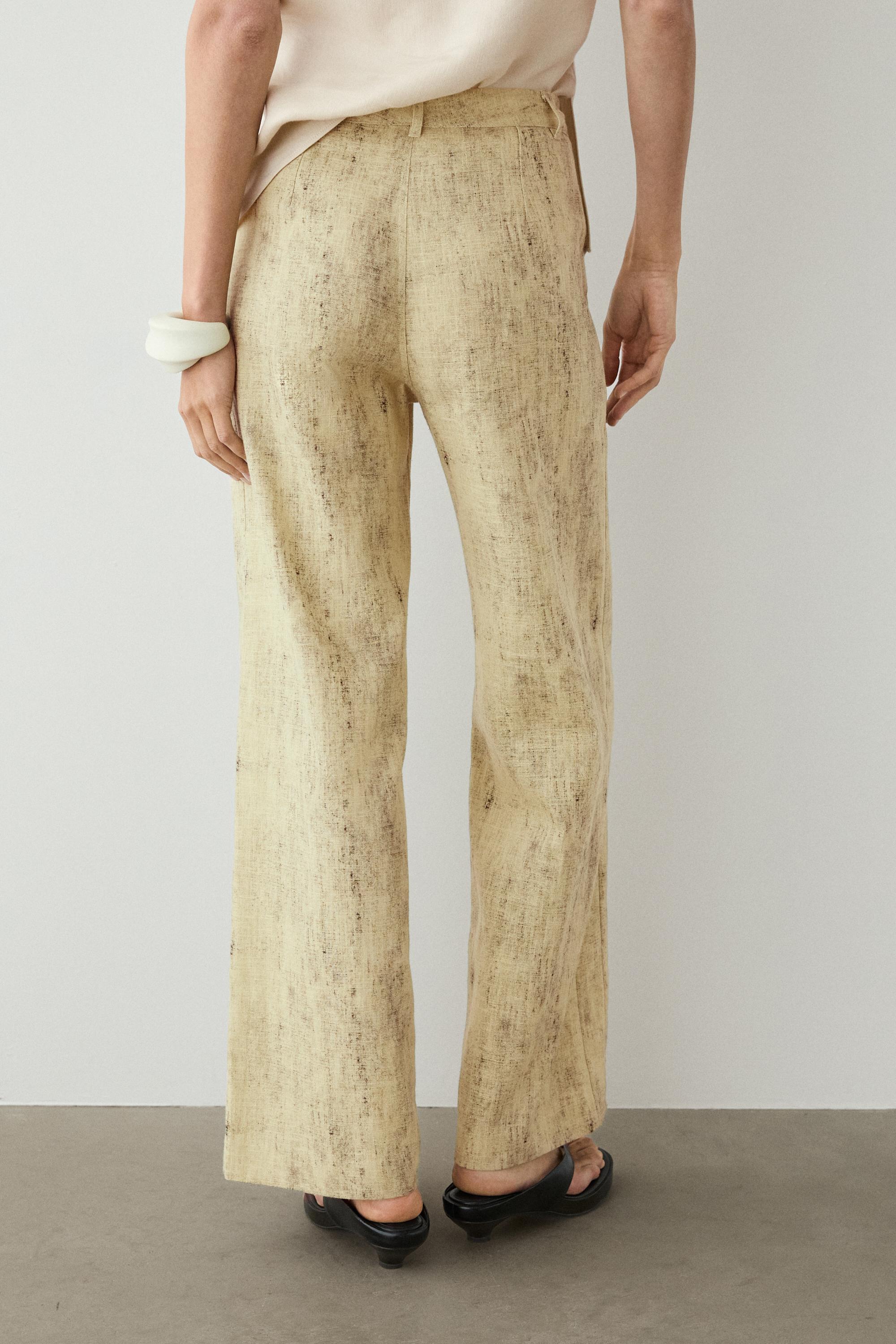 Ramie blend trousers — YELLOW
