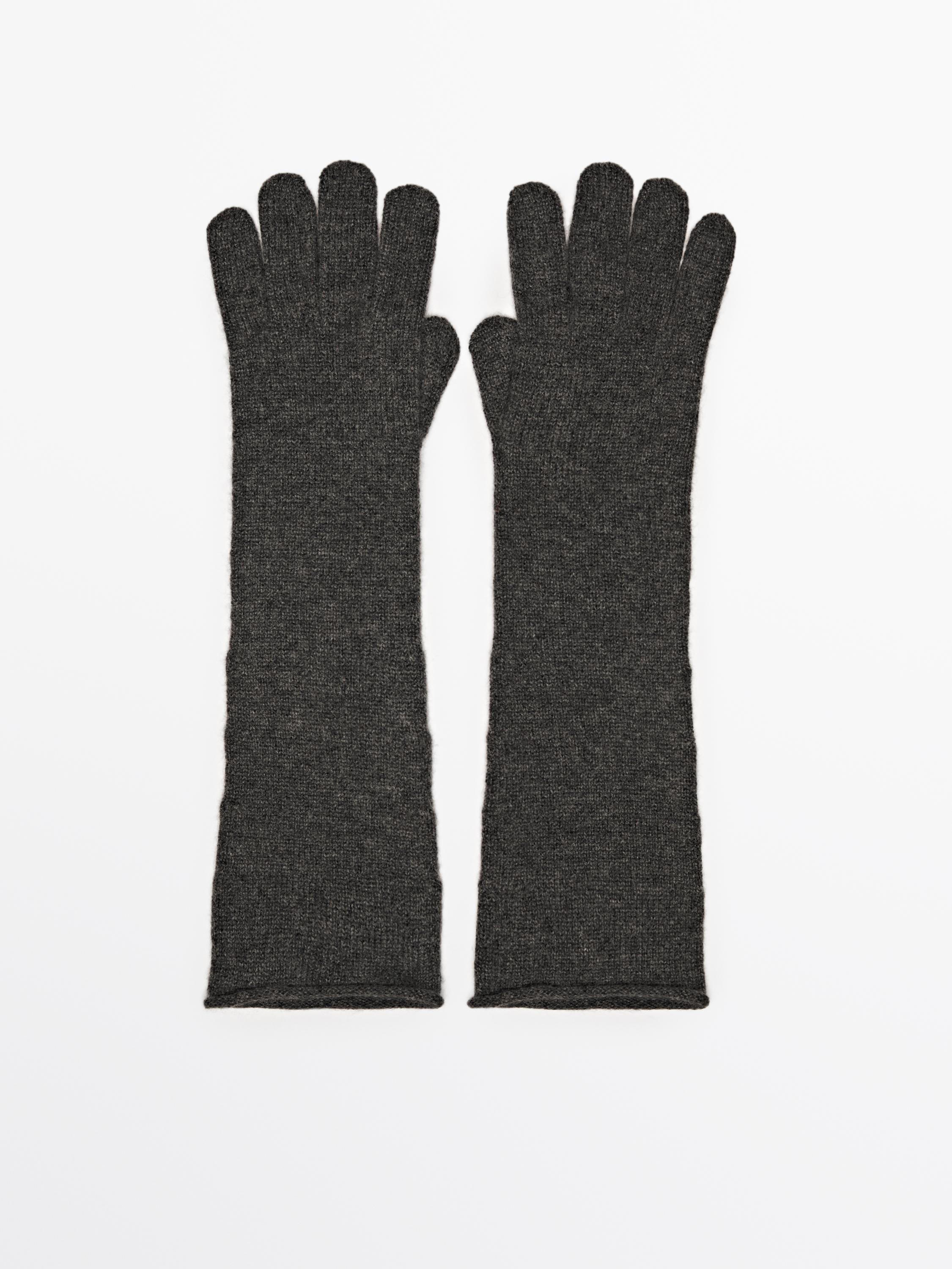 Long cashmere gloves