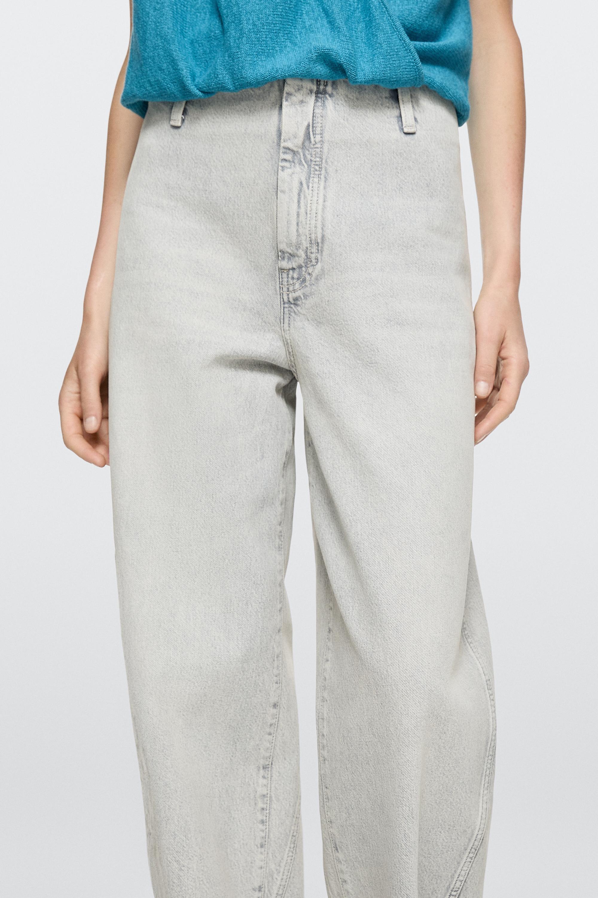 Barrel fit jeans with waist detail - LIMITED EDITION — PEARL GREY