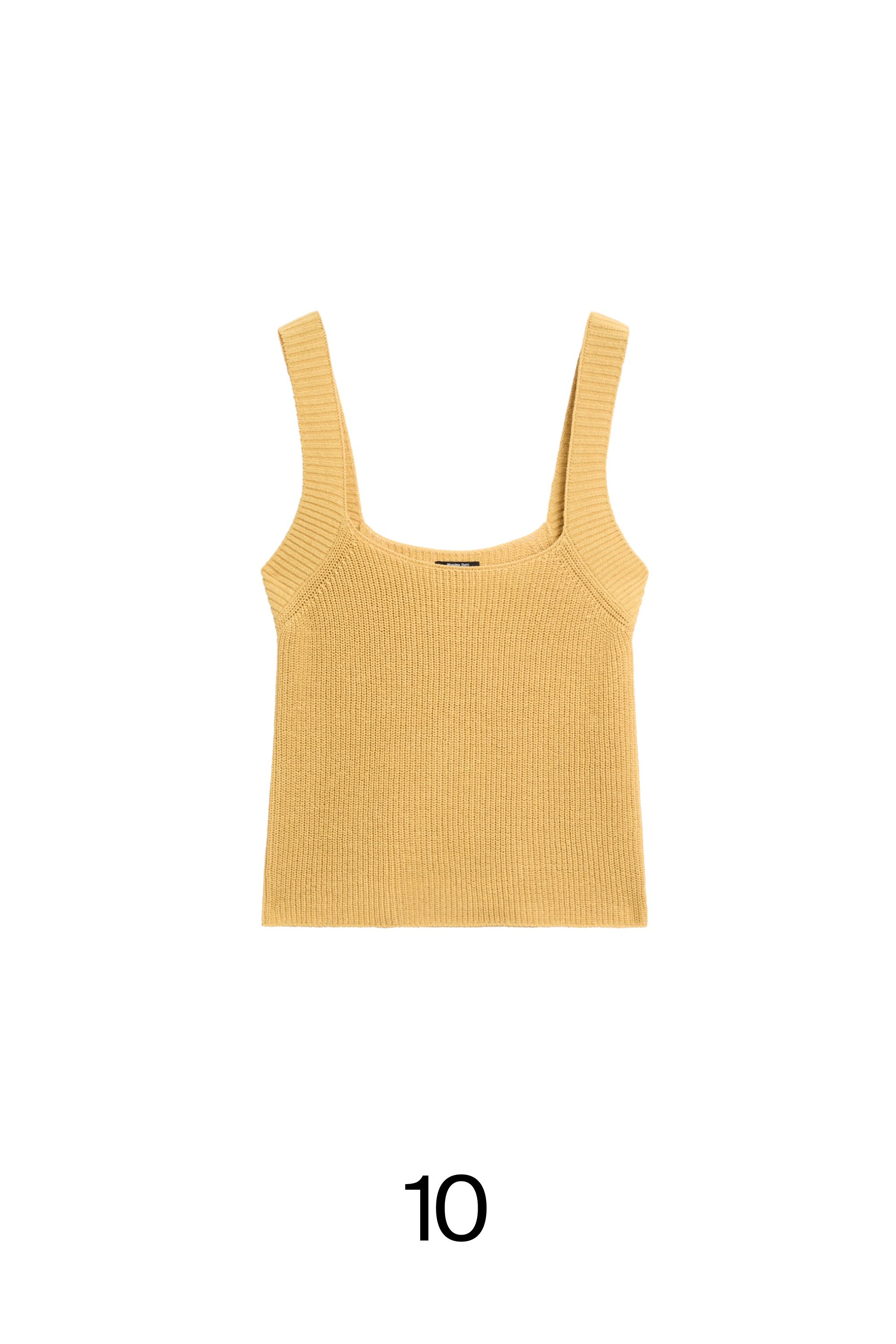 Ribbed knit tank top — MUSTARD YELLOW