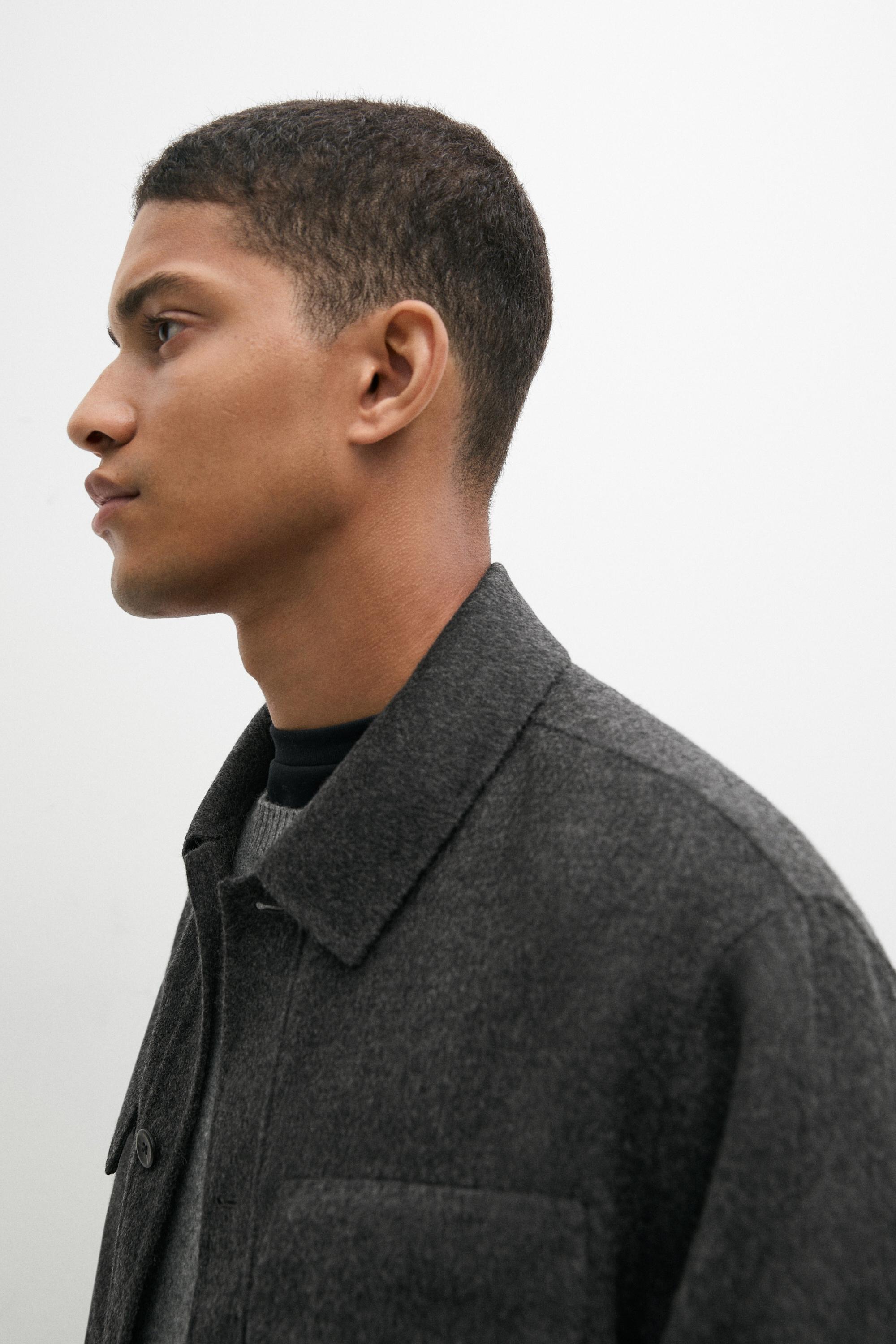 Massimo Dutti Cepli yün karışımlı ince ceket görsel 5