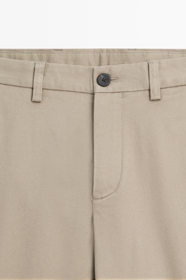 Cotton blend slim fit pants — GREEN 9