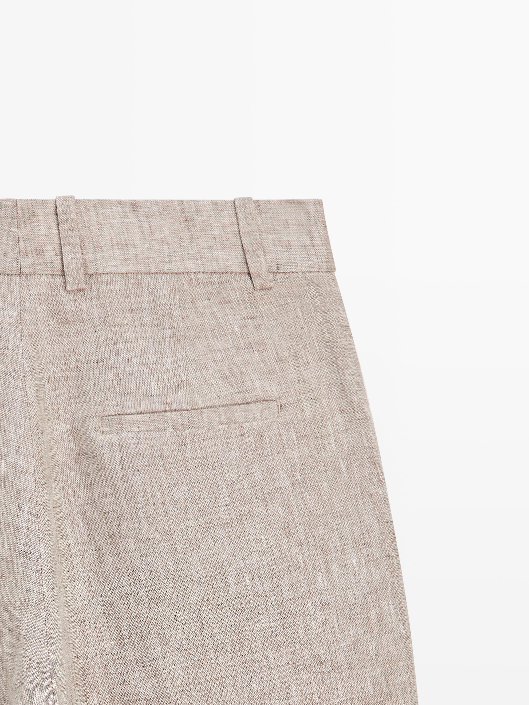 Linen suit trousers — BEIGE