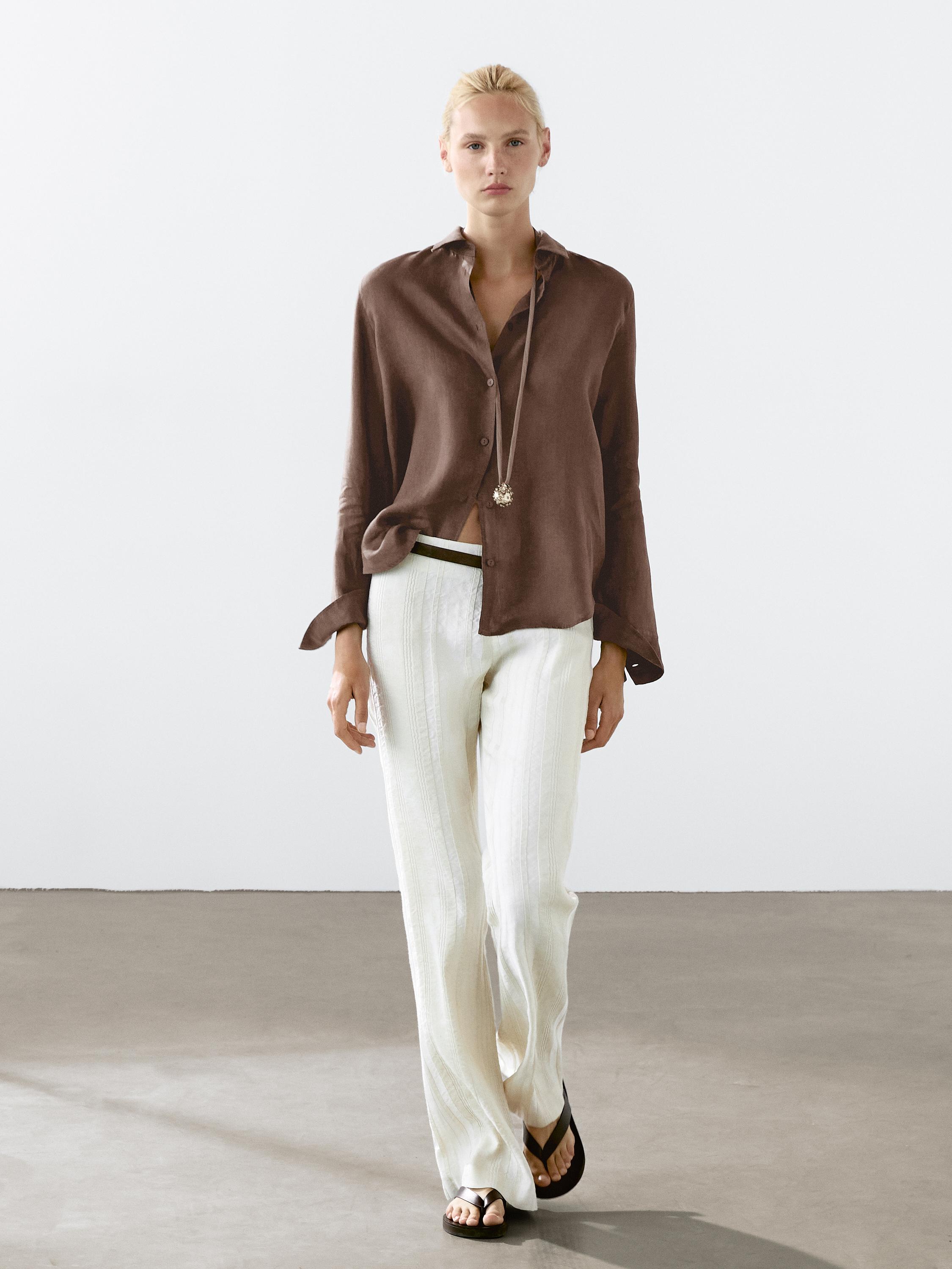 Camisa fluida 100% lino