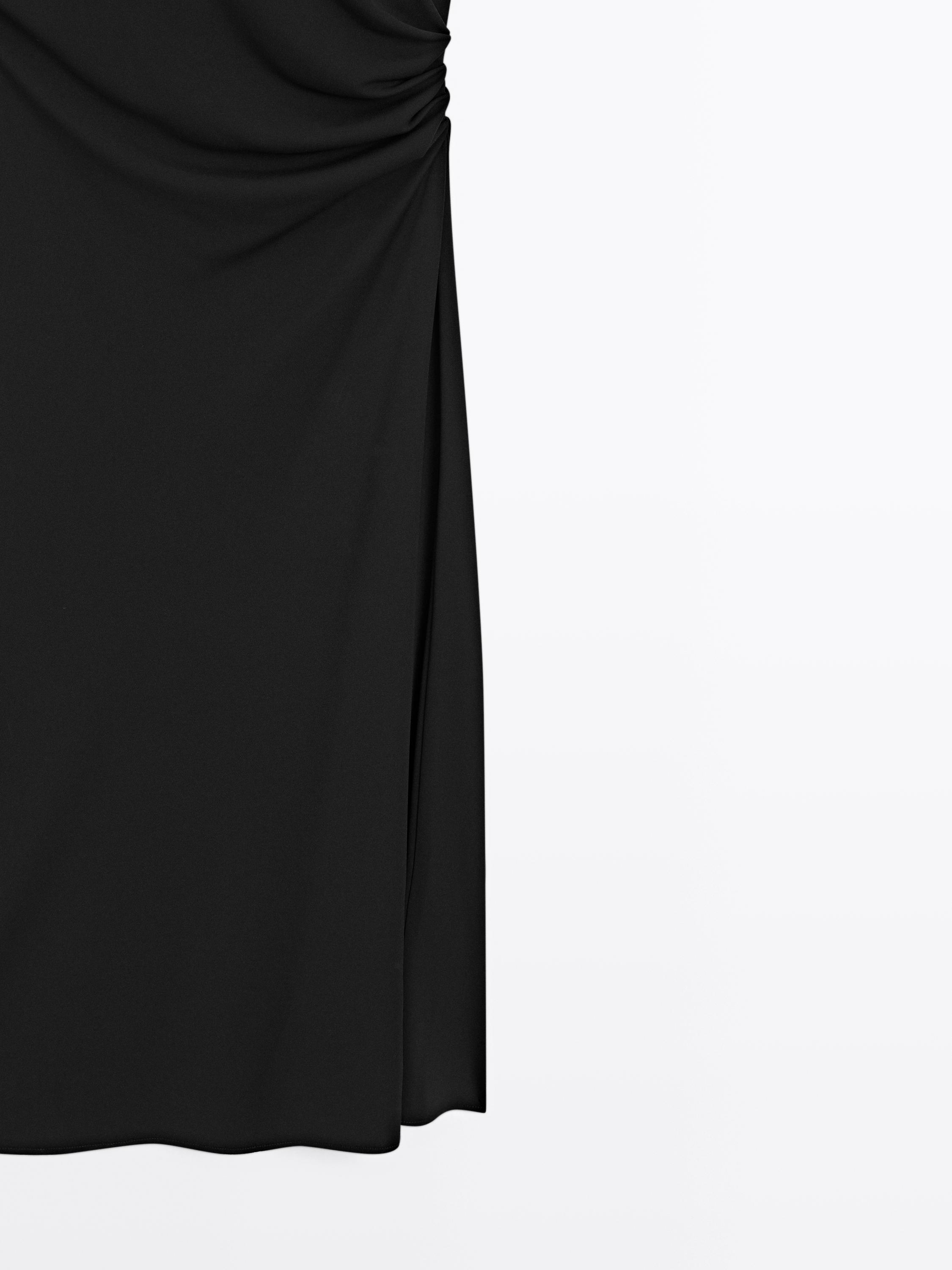 Midi dress with gathered detail