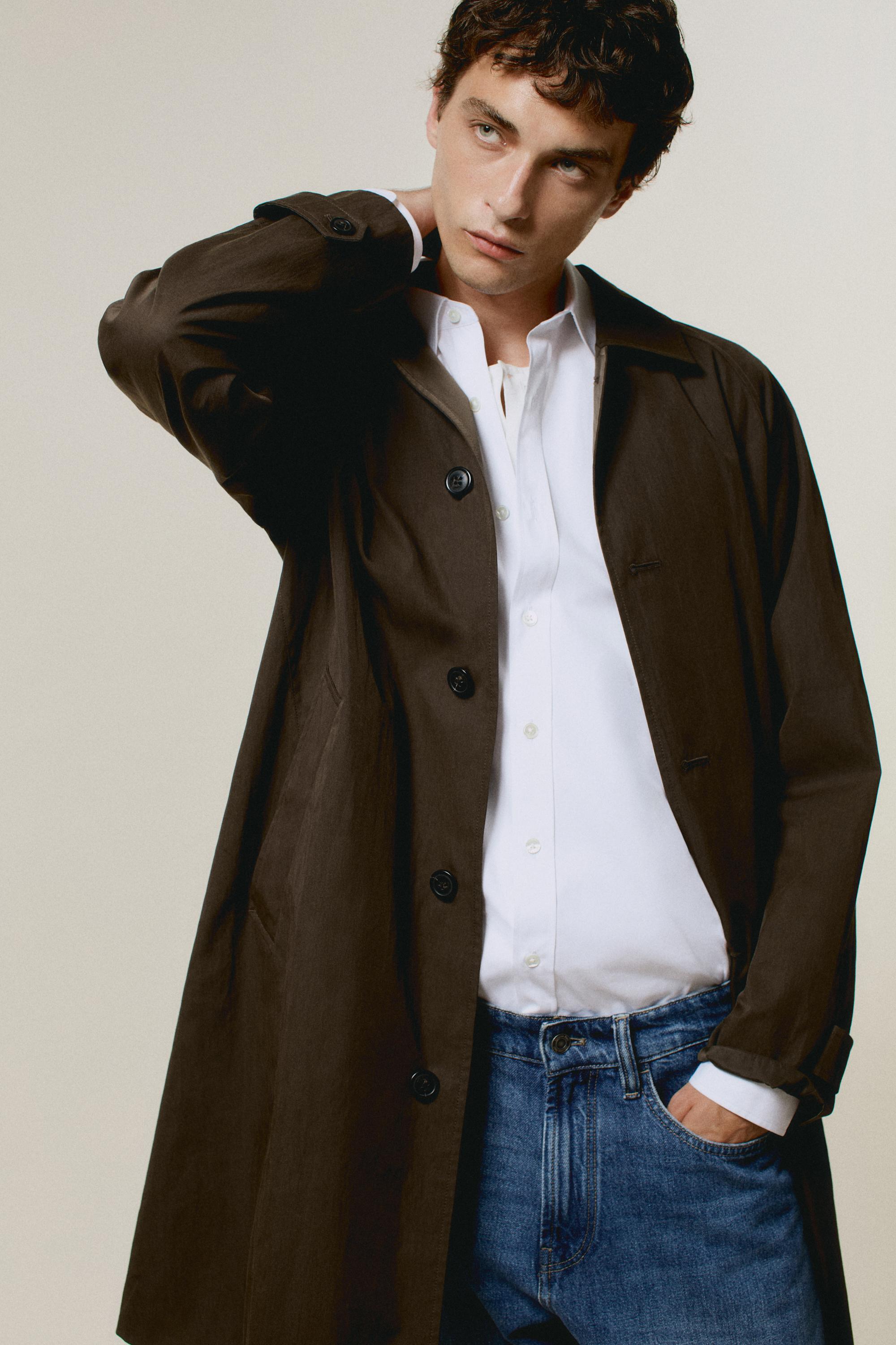 Long reversible trench coat — Chocolate