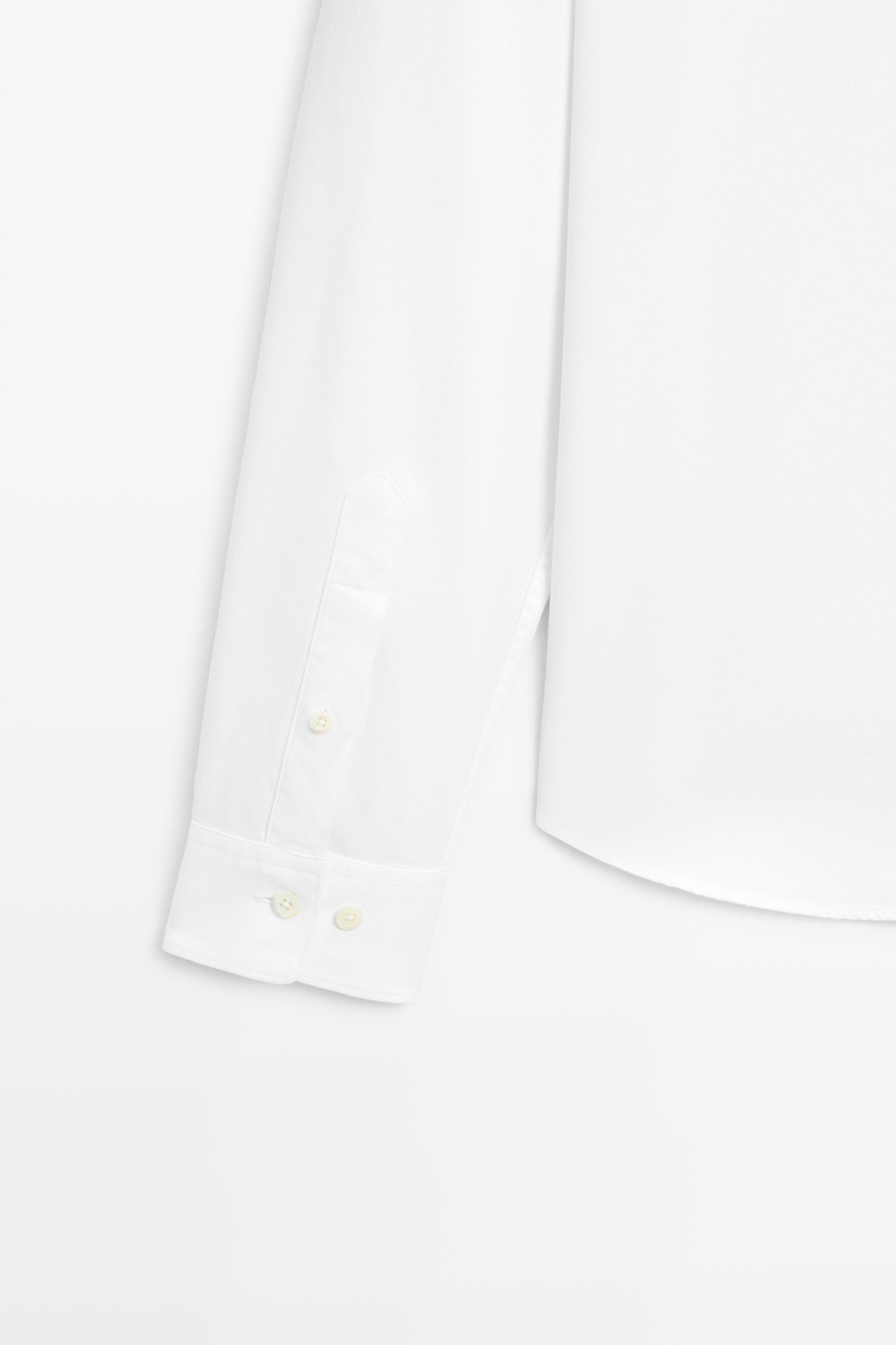 Textured 100% cotton shirt — WHITE