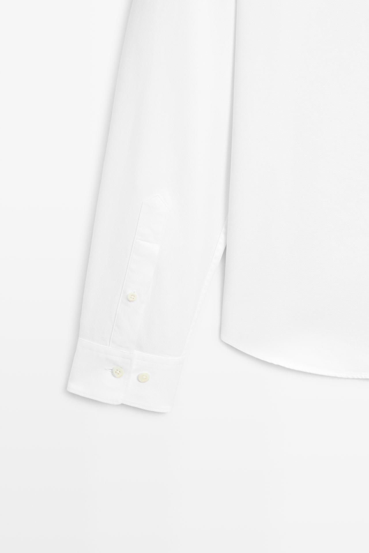 Textured 100% cotton shirt — WHITE