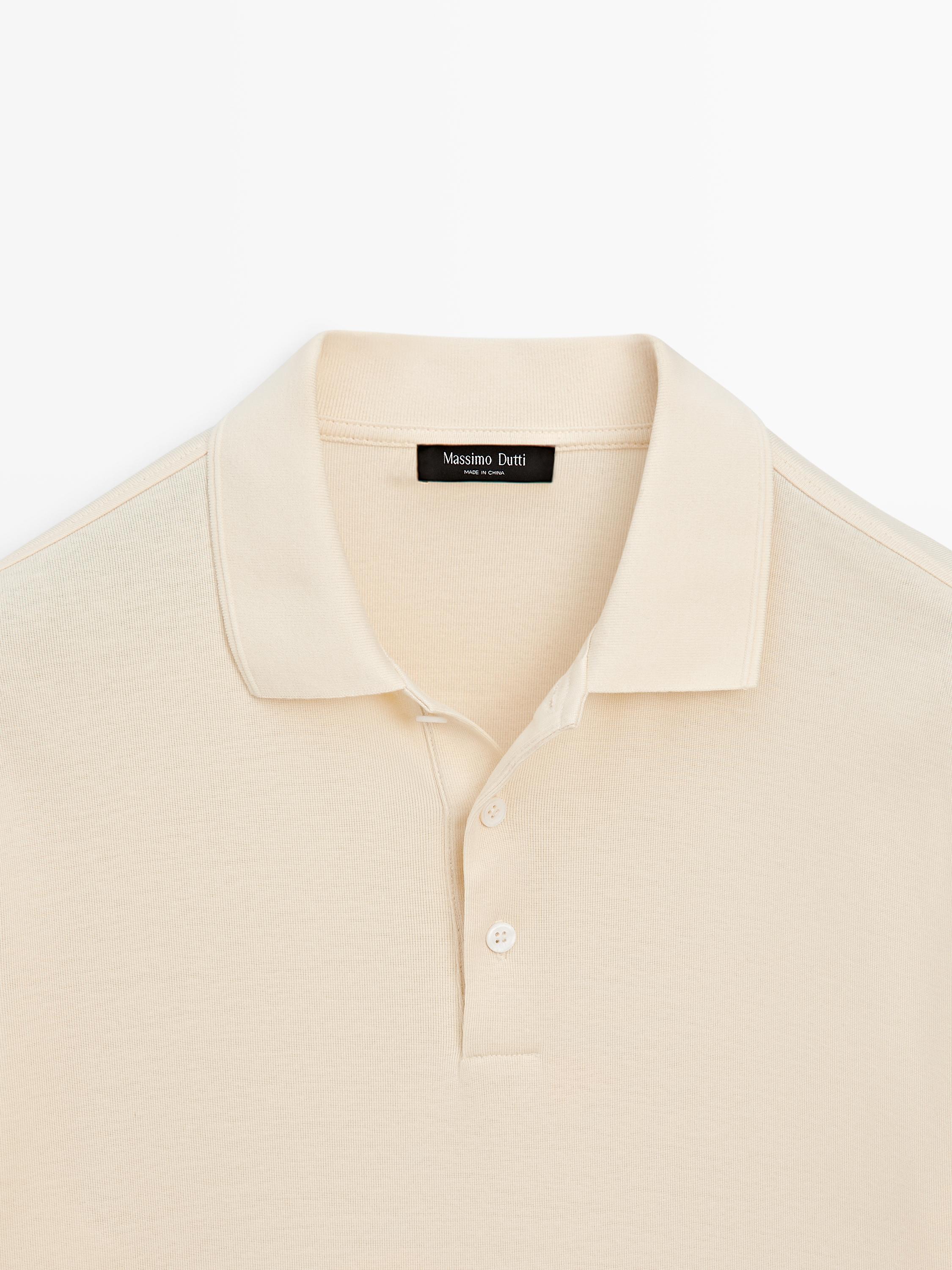 Short sleeve cotton polo shirt — Yellow