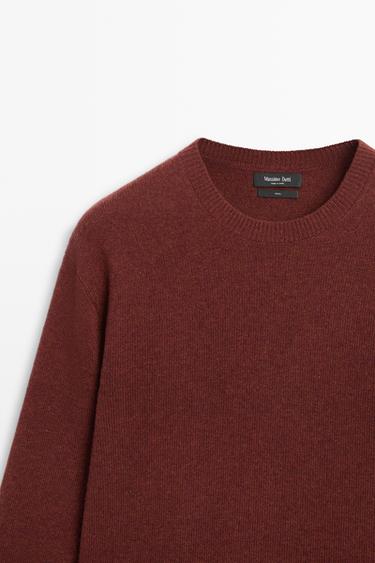 100% wool melange knit sweater — COPPER 4