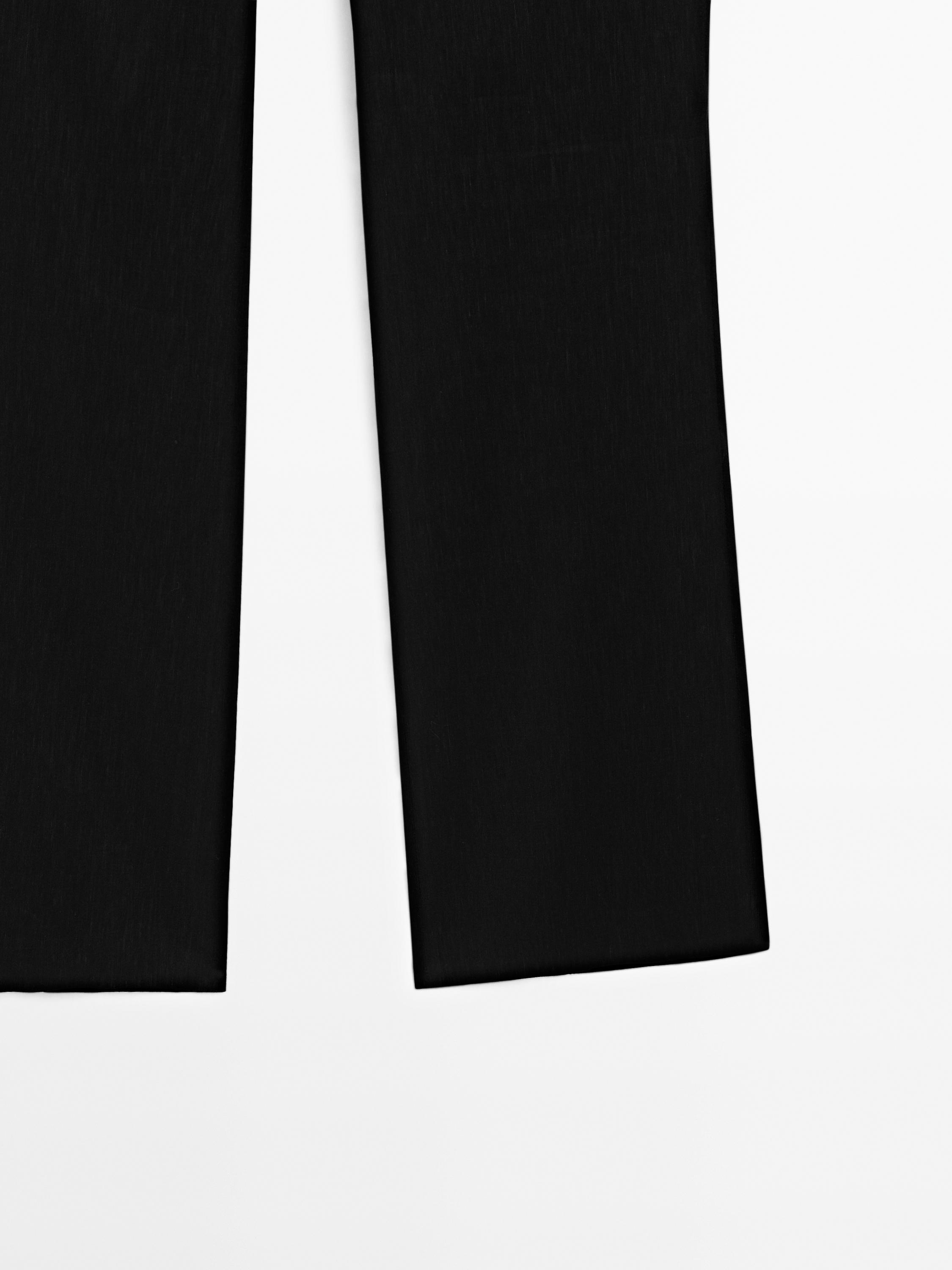 Straight-leg low-rise stretch trousers