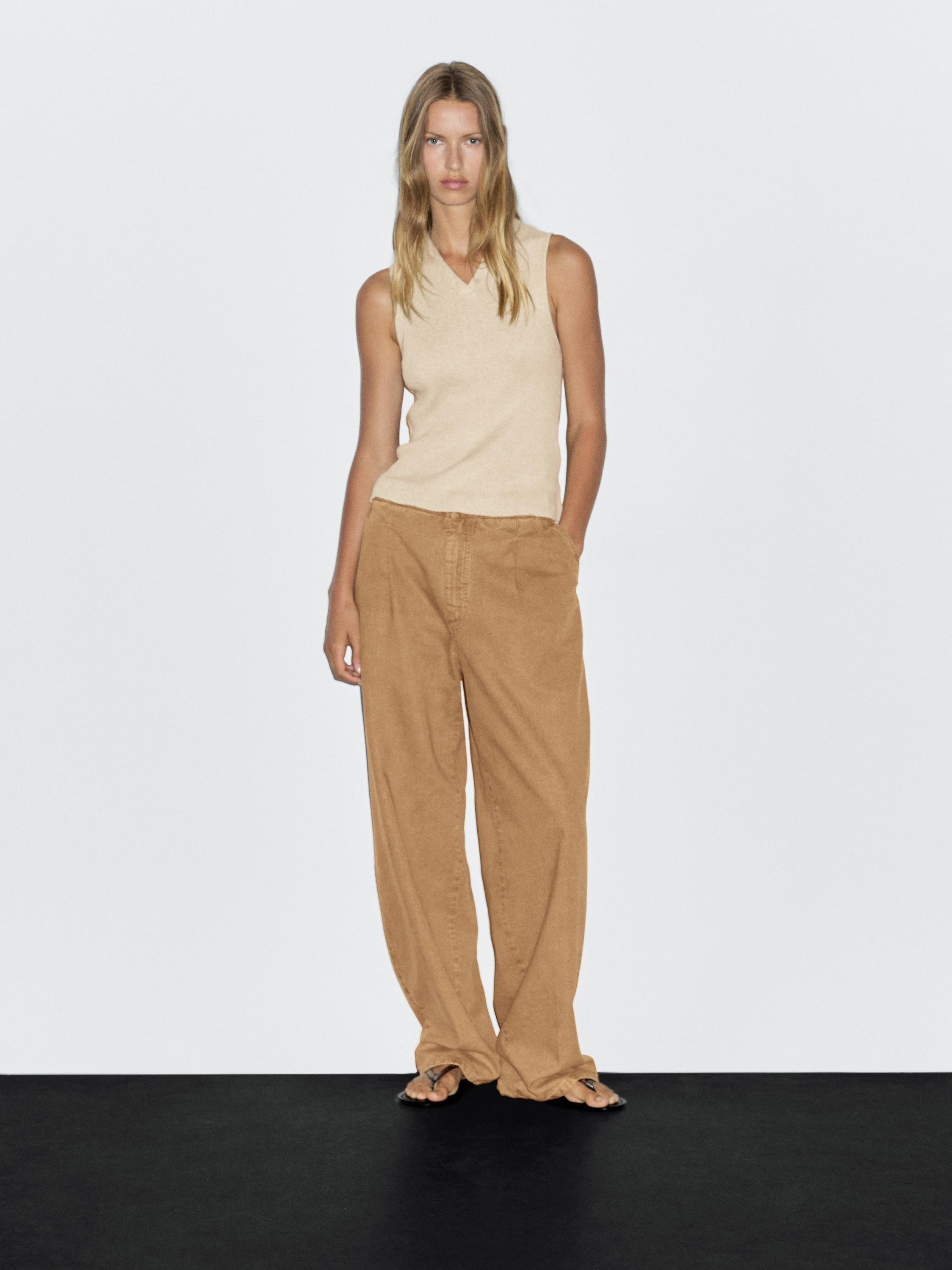 Pantalon relaxed fit taille haute