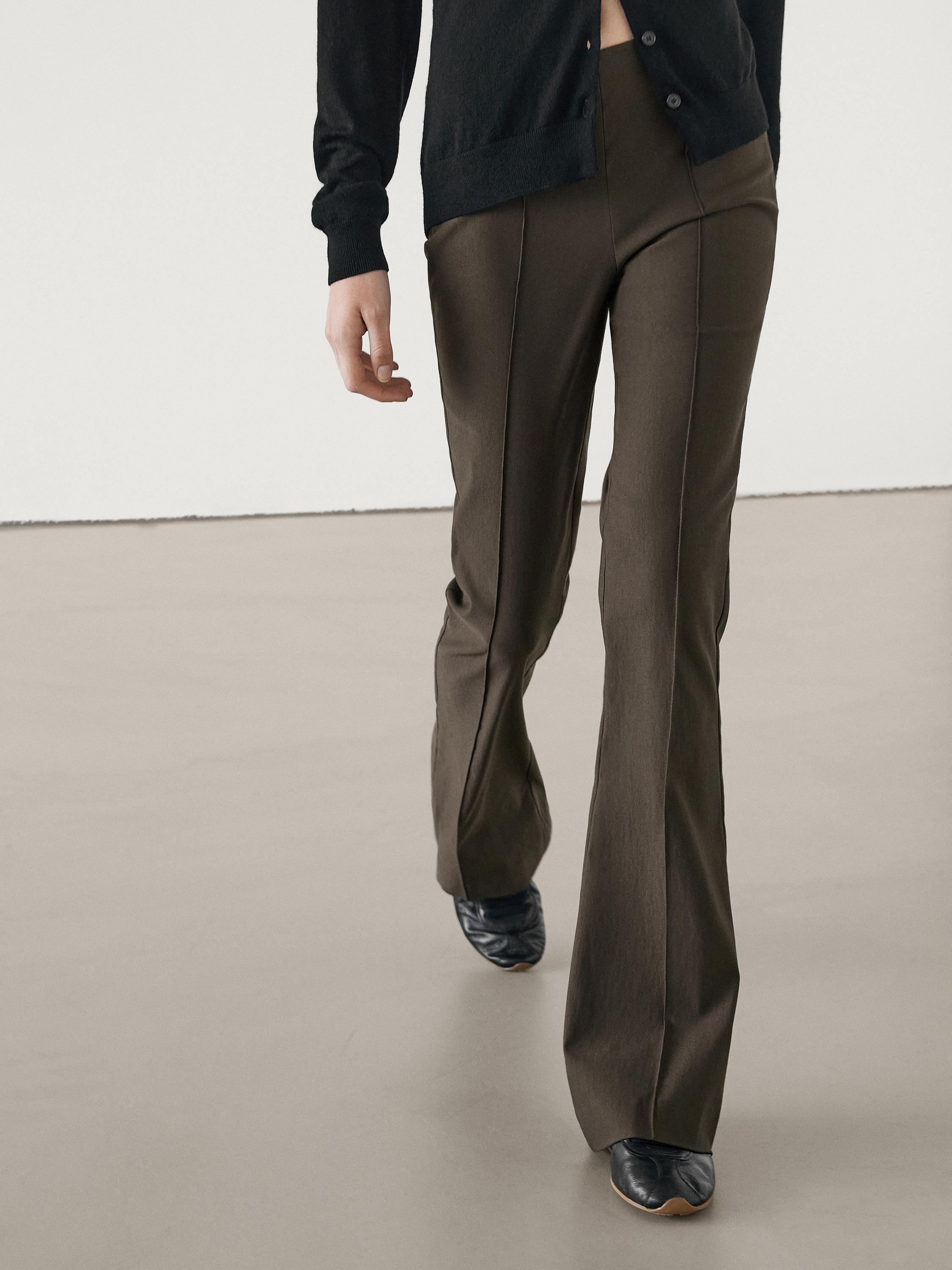 Stretch flare fit trousers