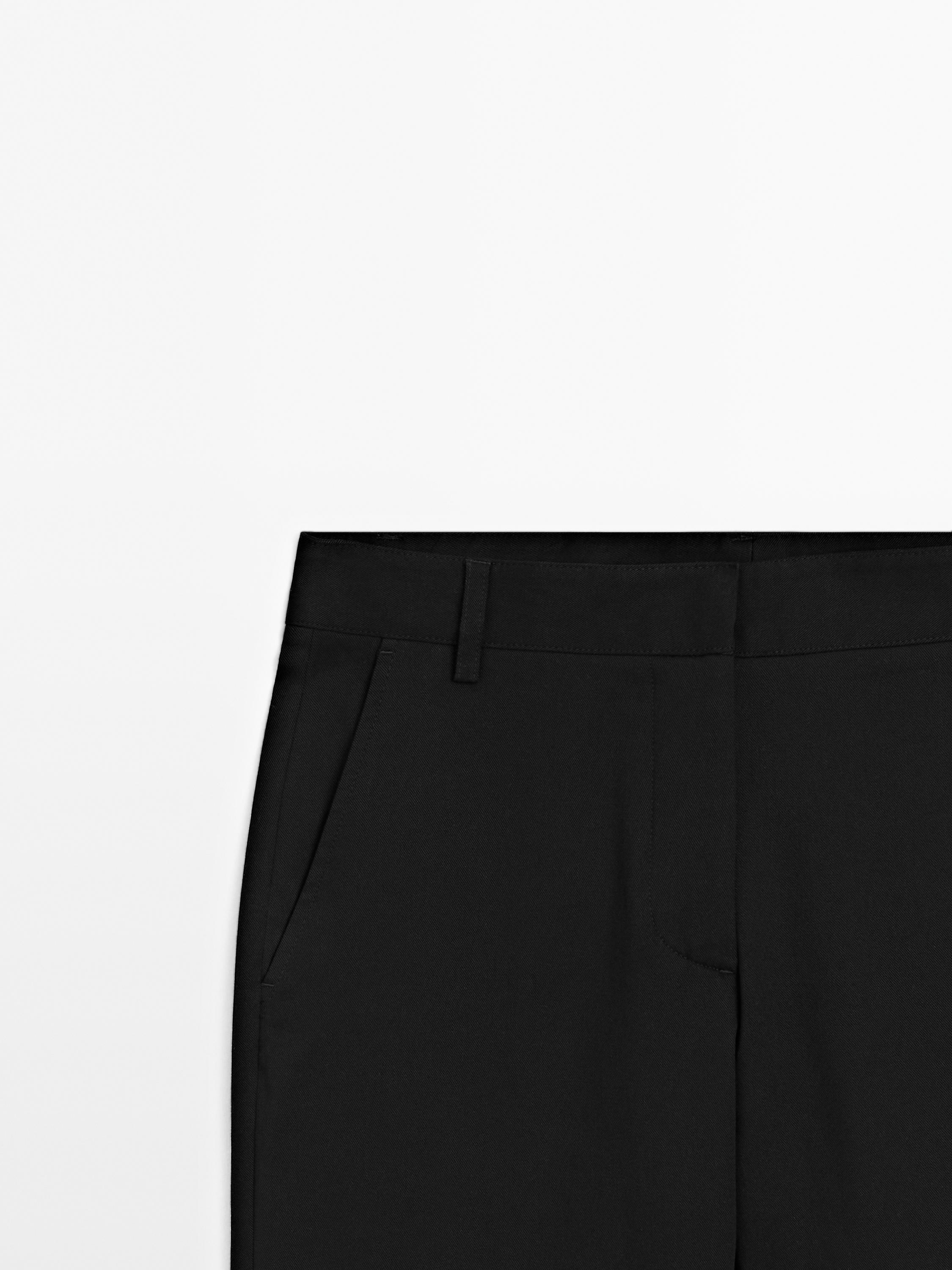Pantalon straight en coton mélangé