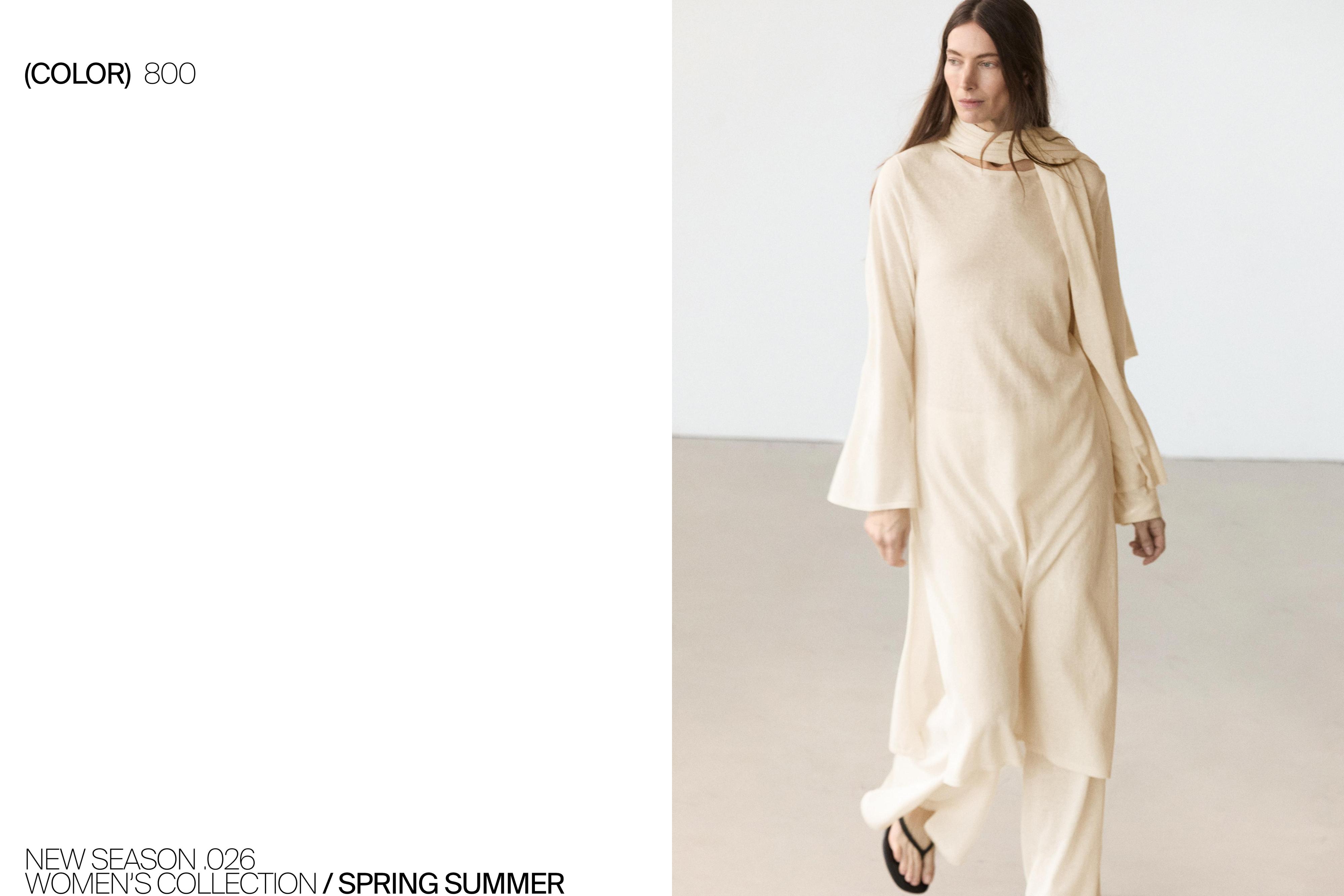 Total look flowing tunic dress — Vanilla