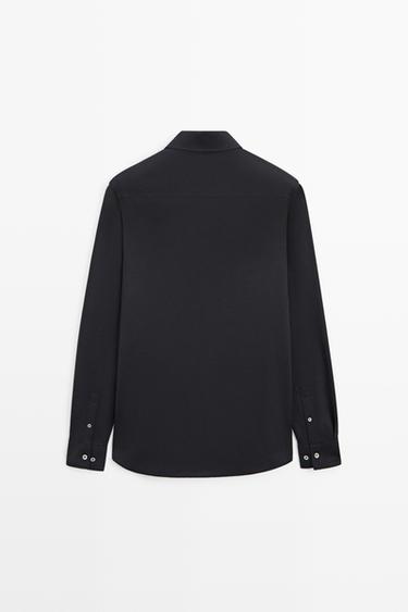 Stretch slim fit cotton shirt — BLUE 6