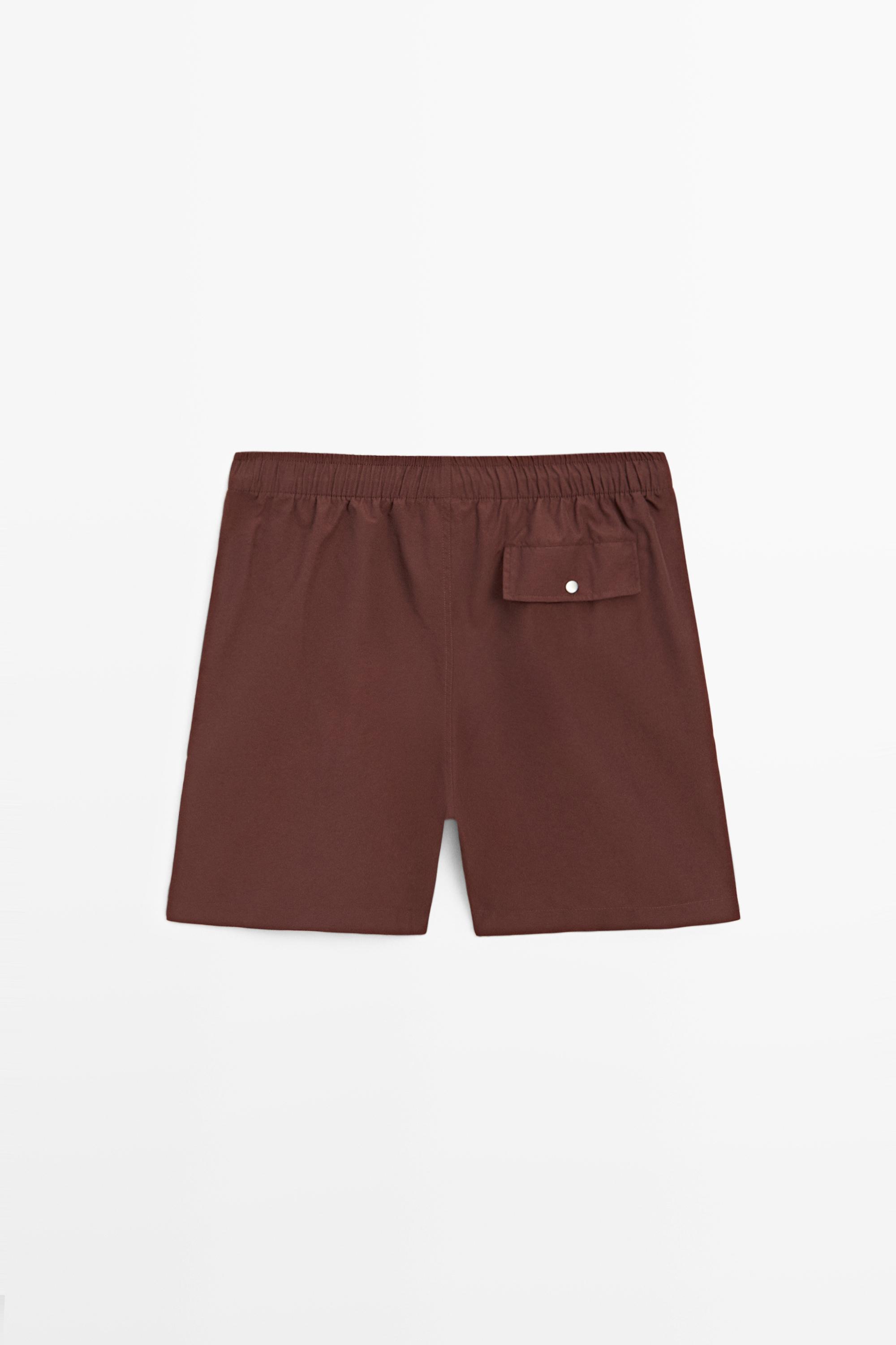 Plain swim trunks — BURGUNDY