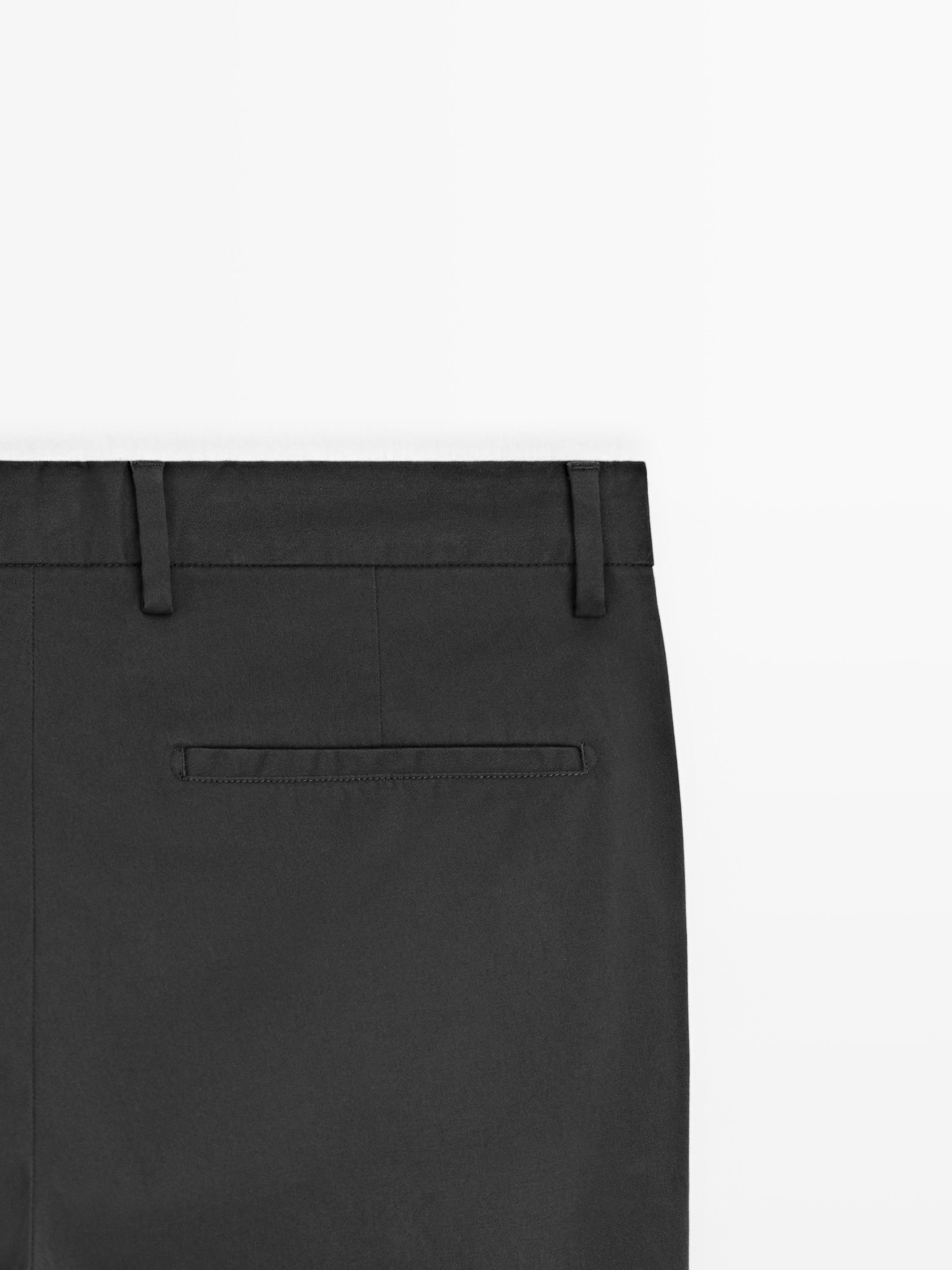 Slim fit cotton trousers — GREY