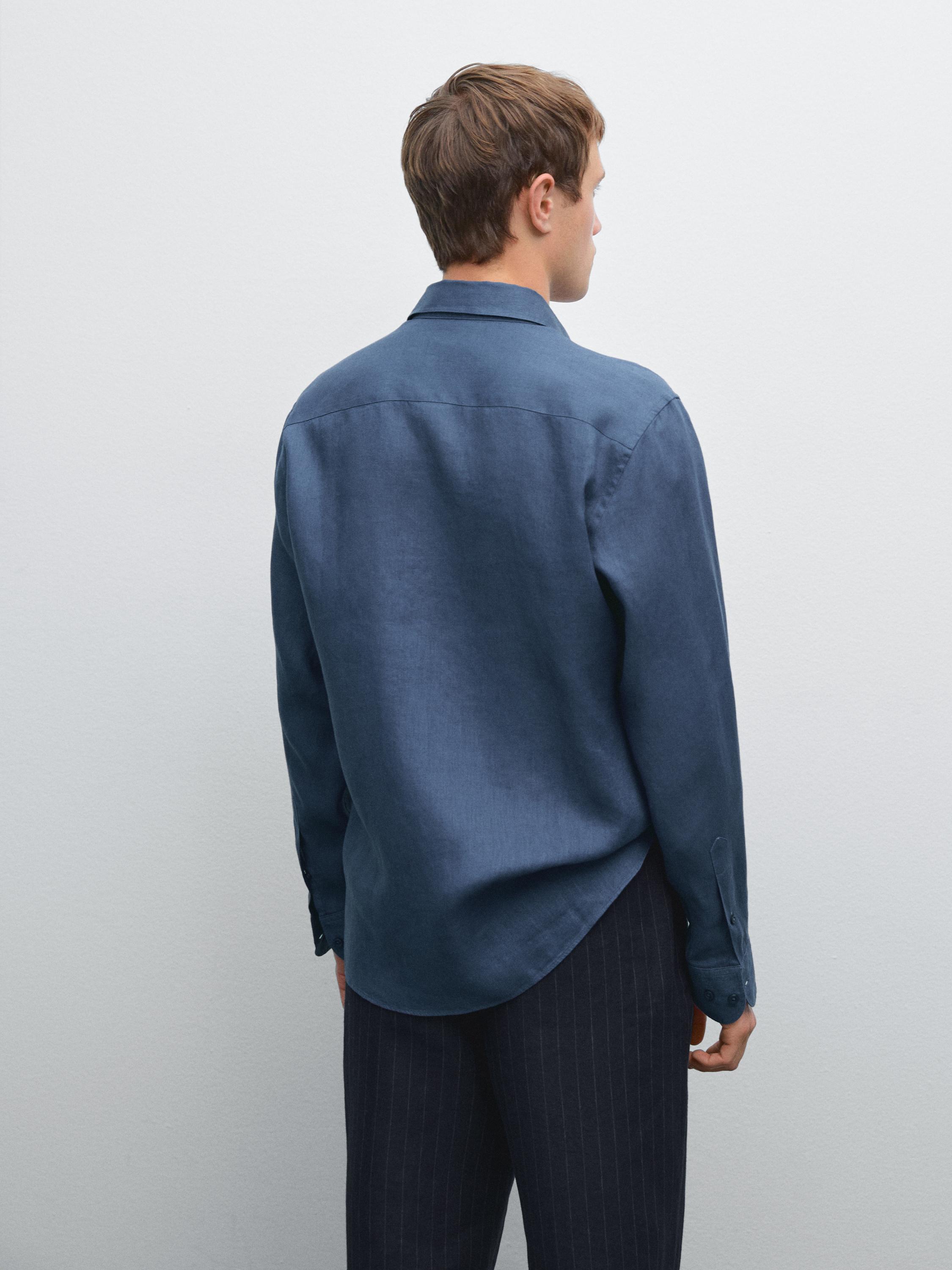 100% linen slim fit shirt