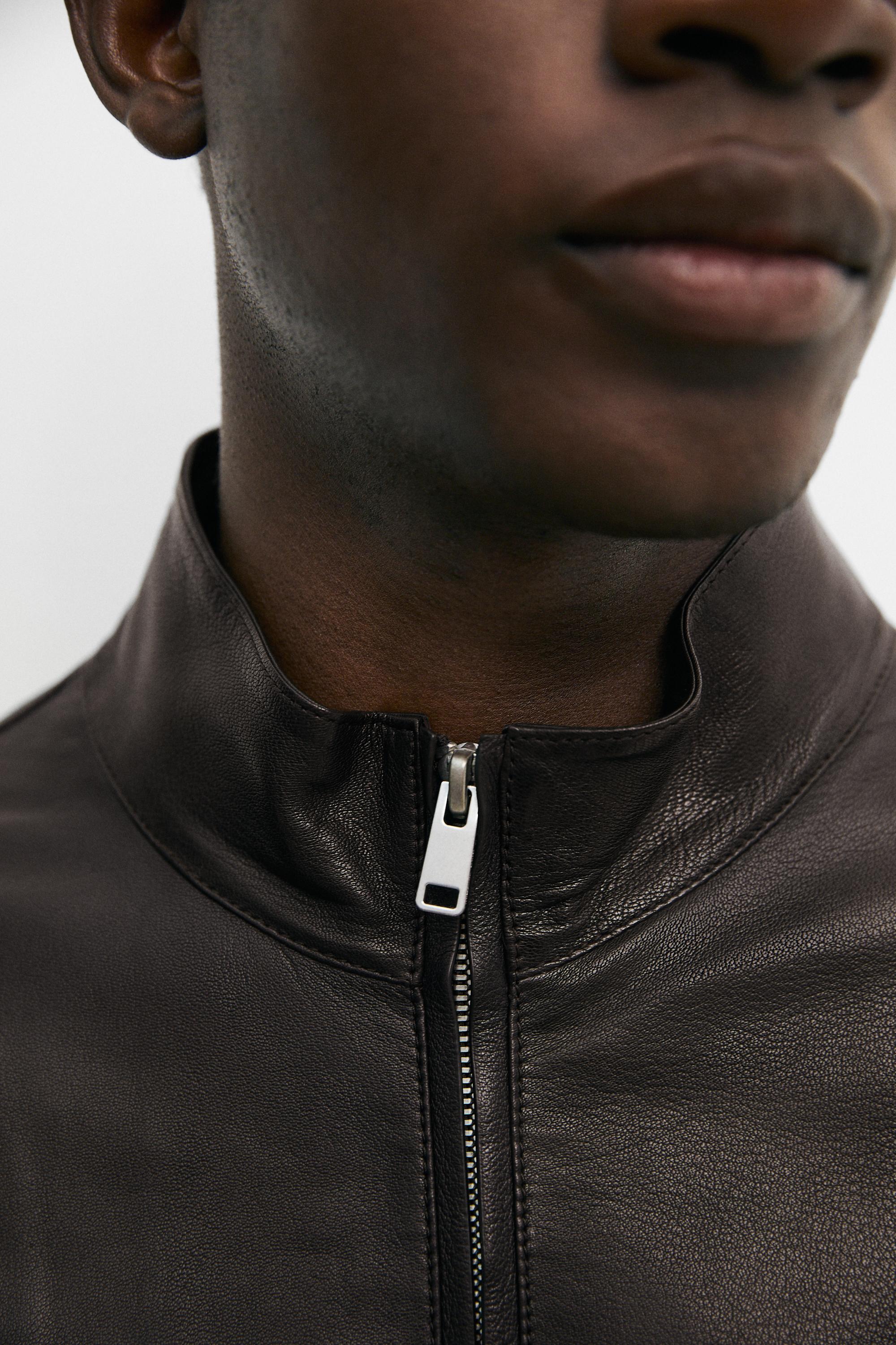 Nappa leather jacket — BROWN