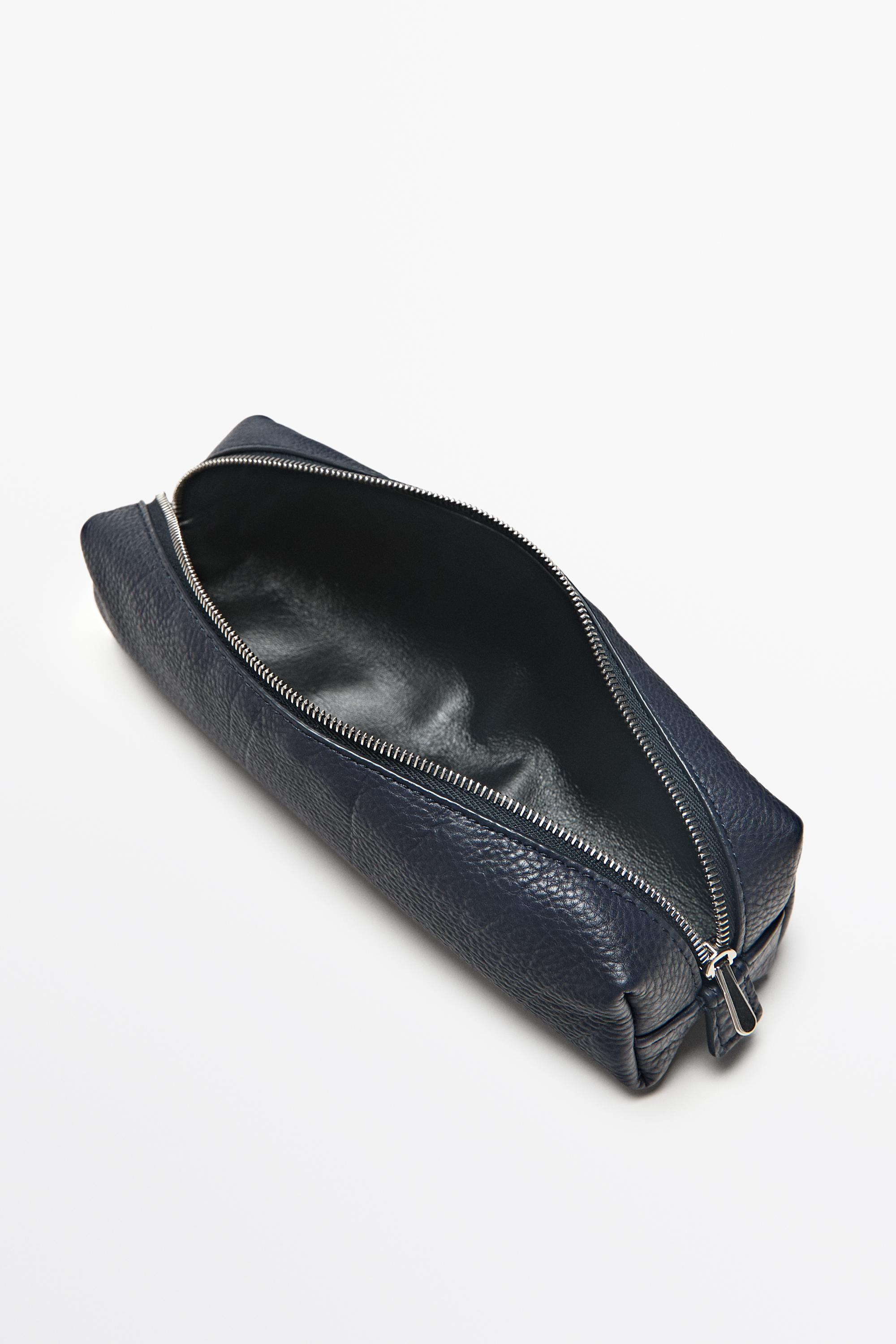Nappa leather zip pouch