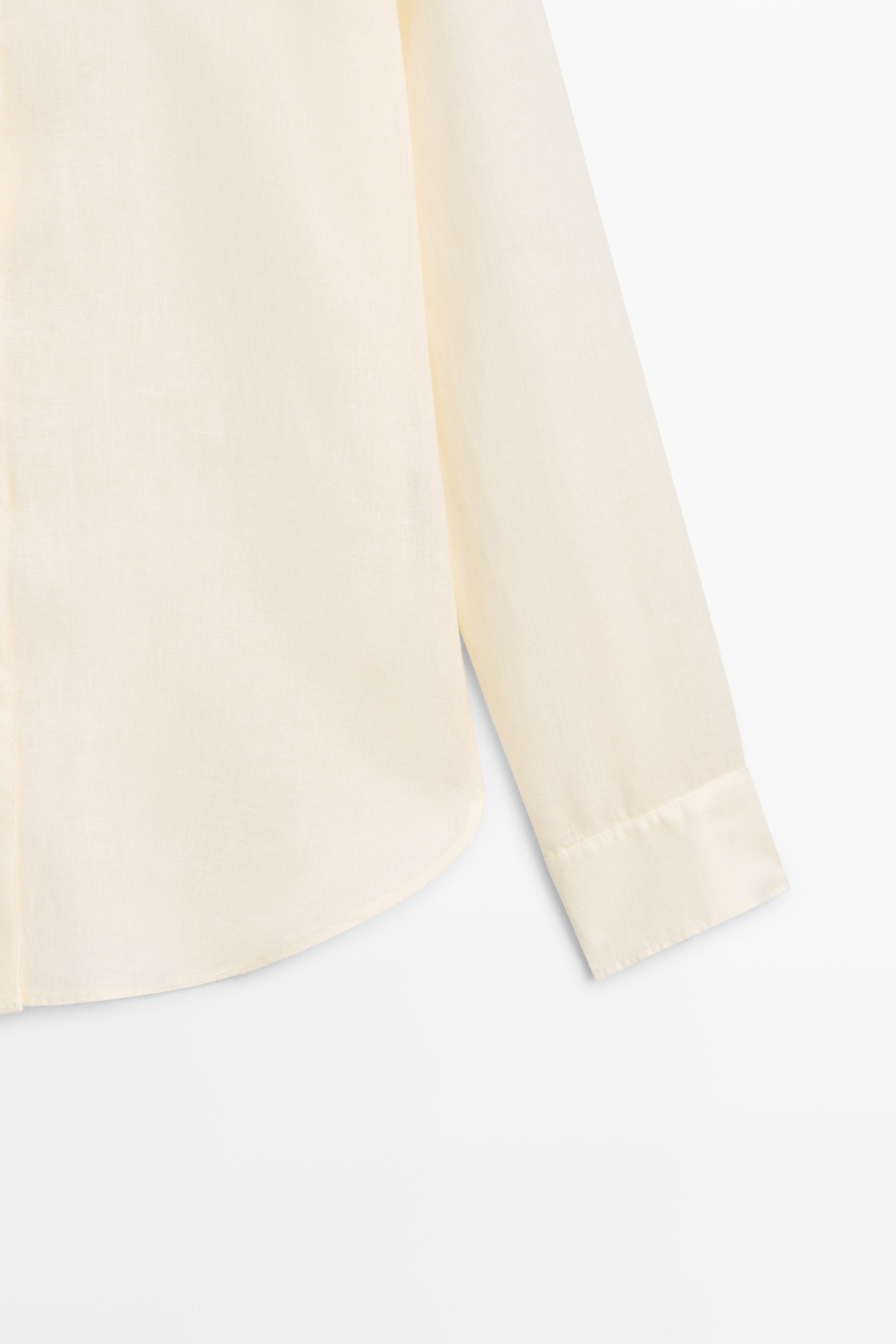 Flowing 100% linen shirt — YELLOW