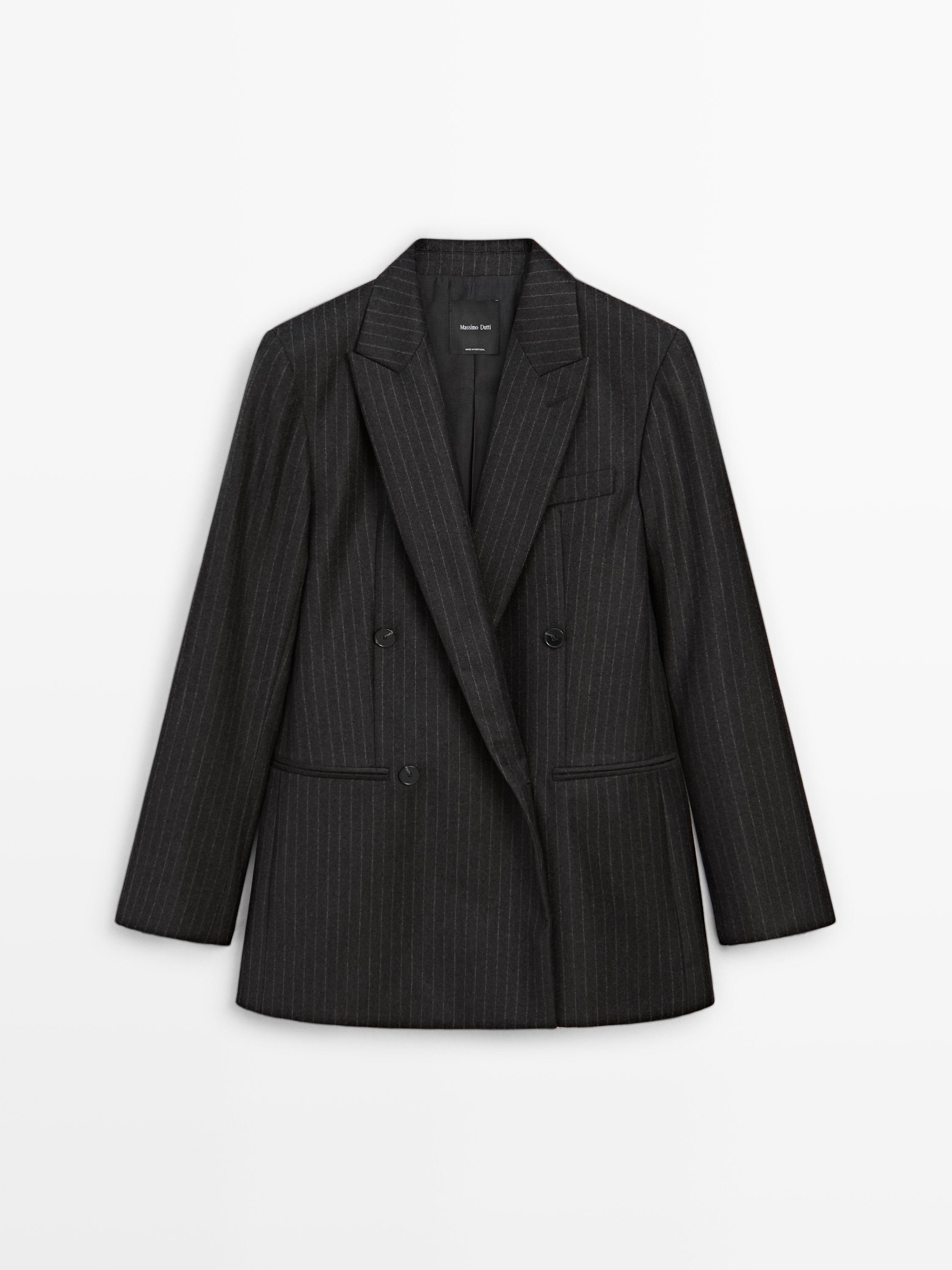100% wool double-breasted blazer