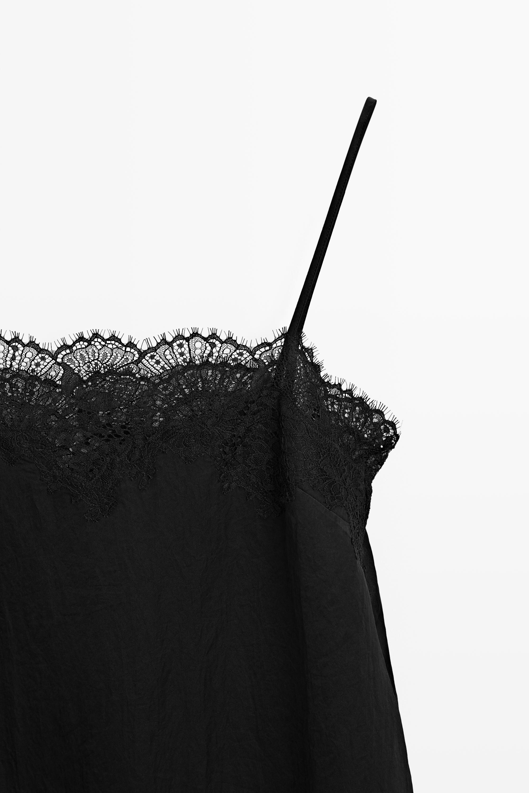 Lace camisole top — BLACK