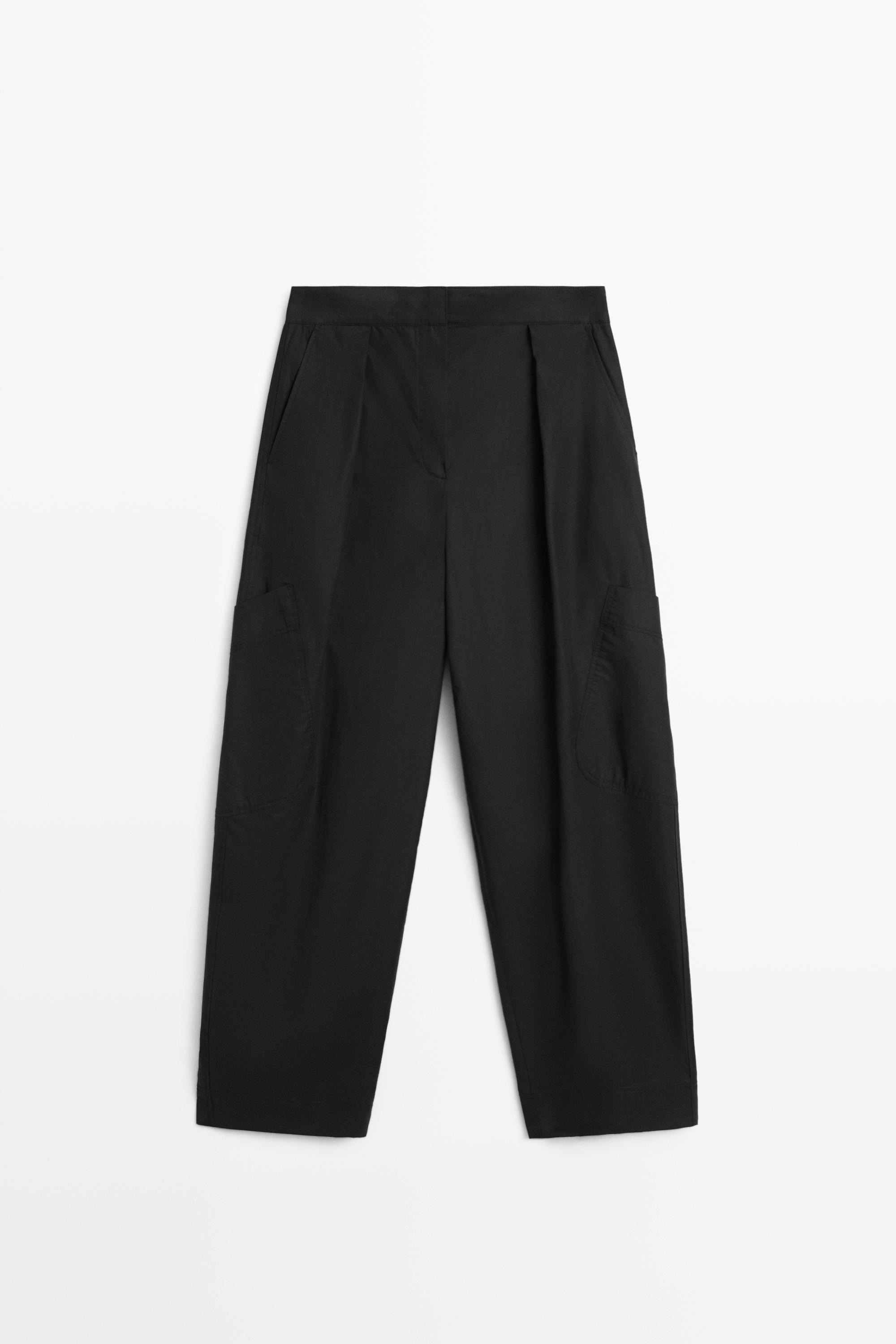 Barrel fit cargo pants — BLACK