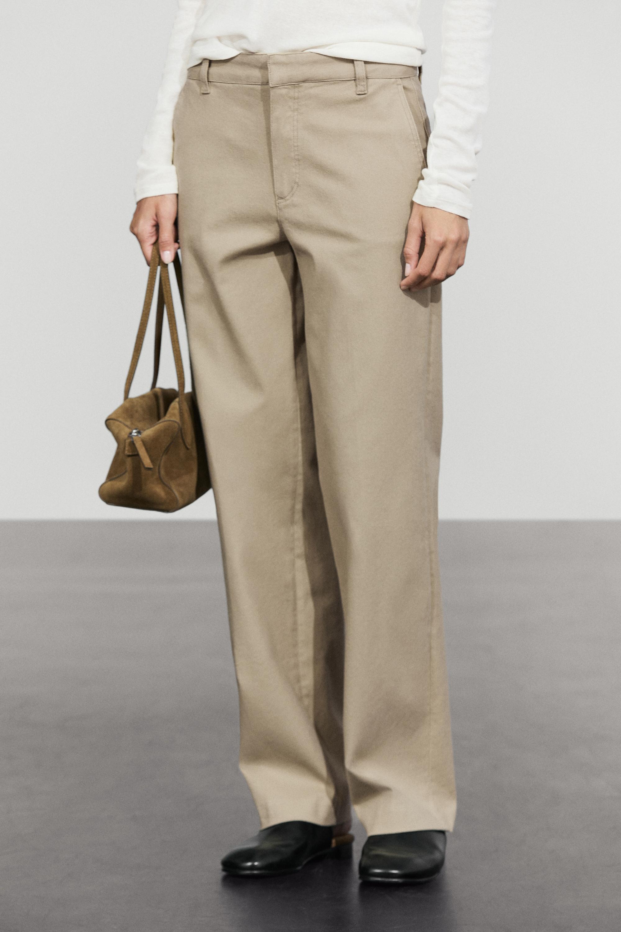 Stretch cotton blend pants
